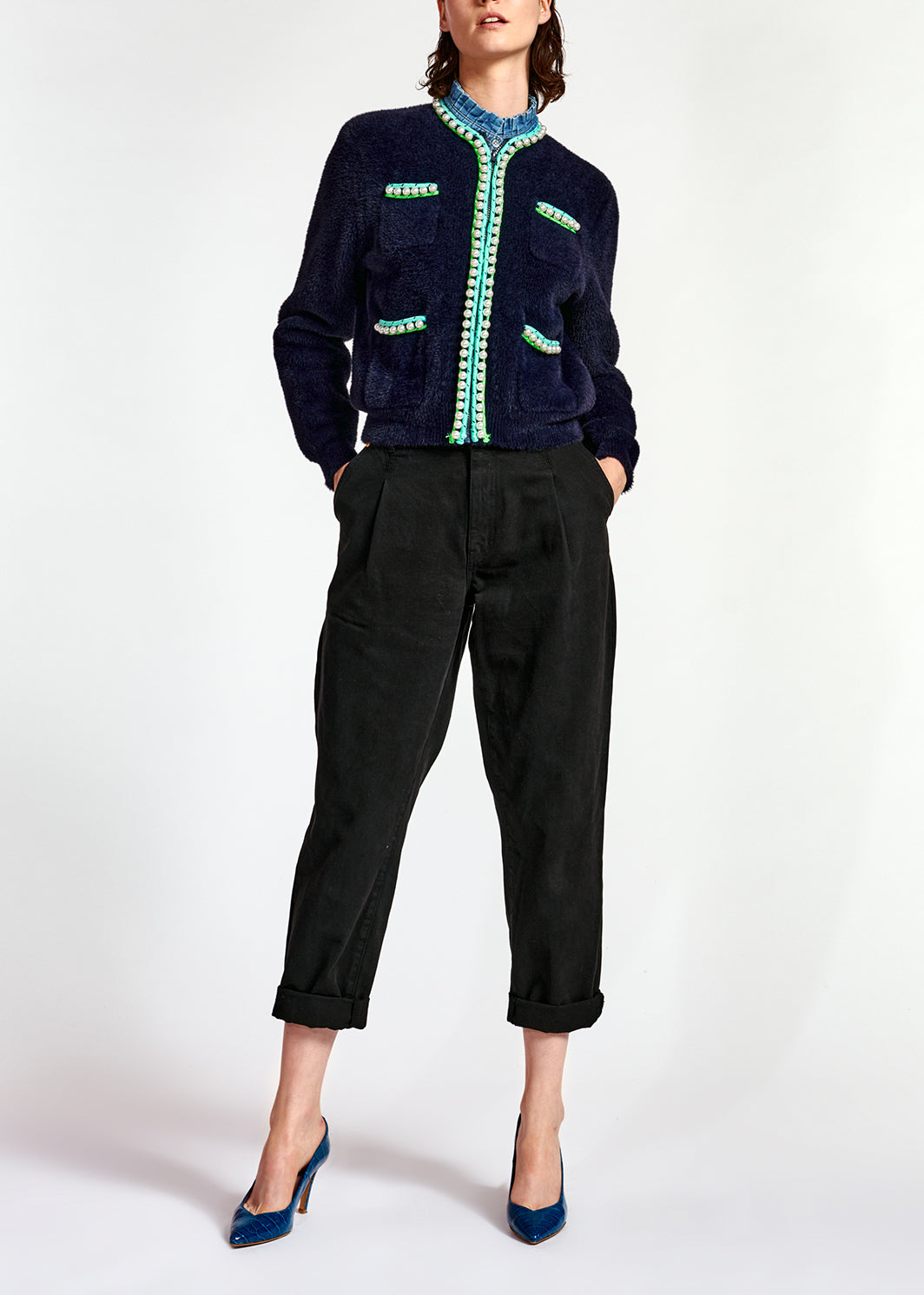 Black high-rise jeans RE—SSENTIEL | Essentiel second hand