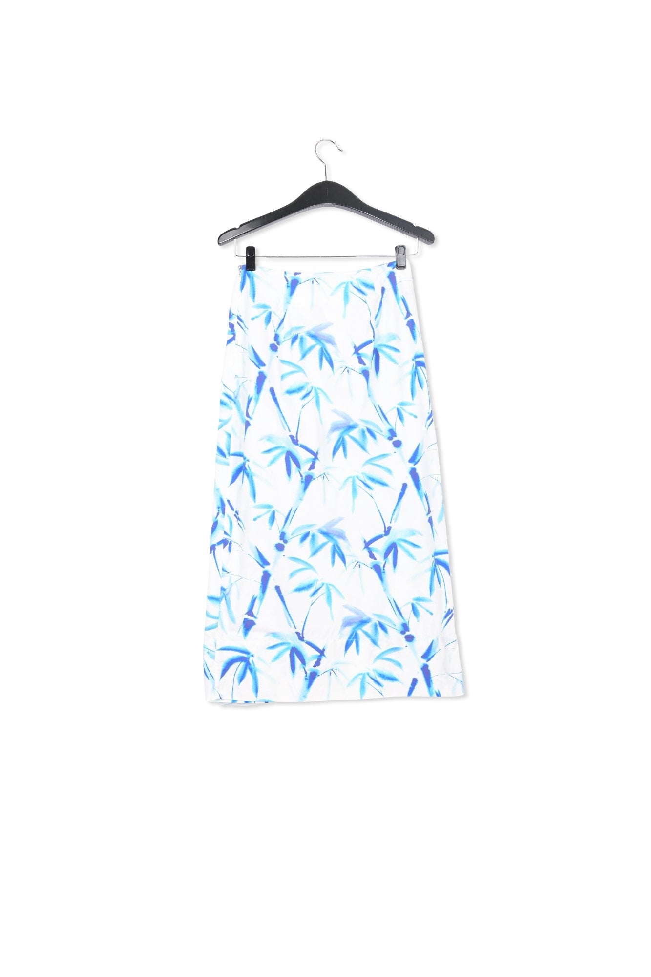 Off-white cotton draped midi skirt with palm leaf print RE—SSENTIEL | Essentiel second hand