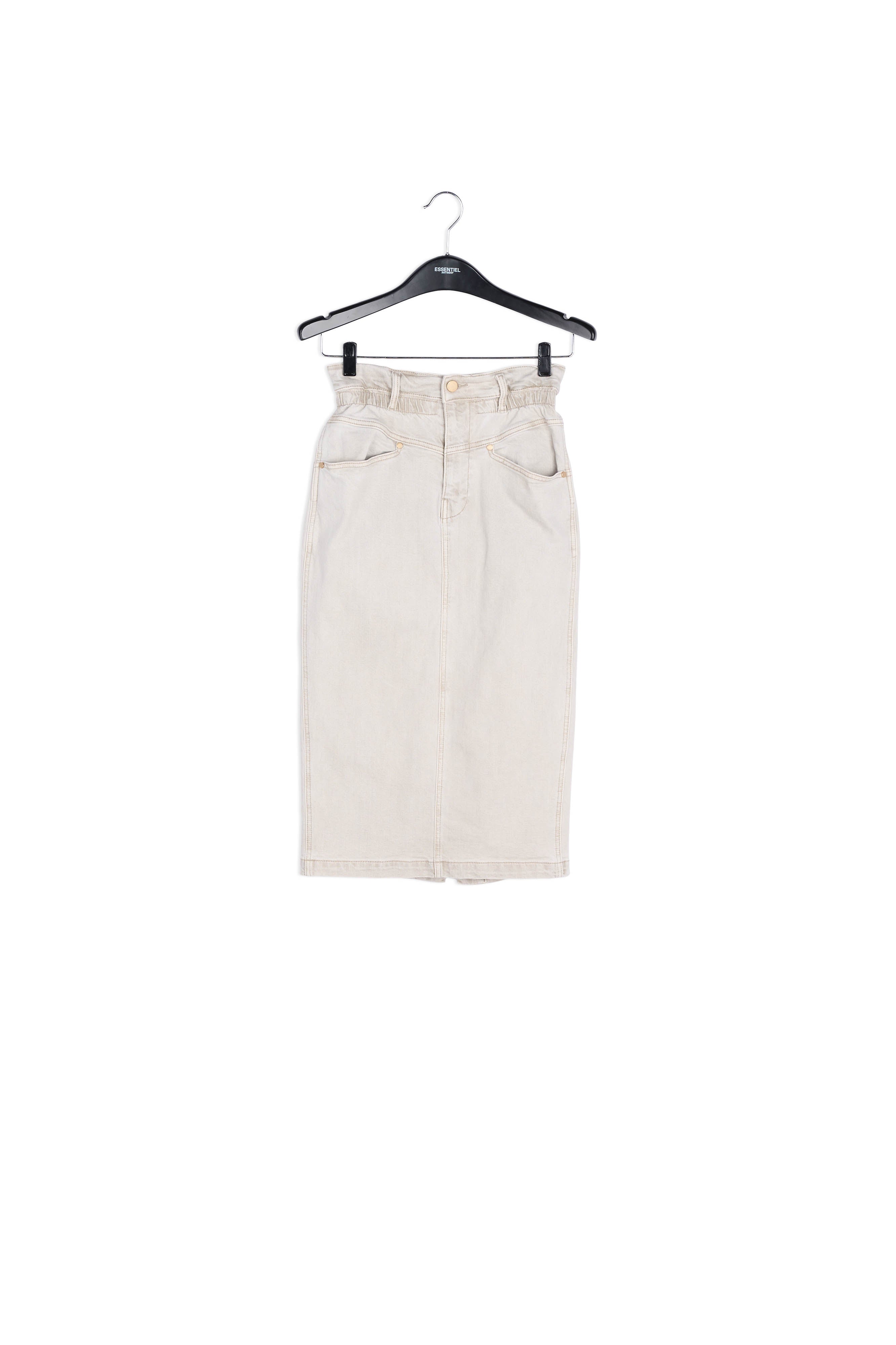 Beige kokerrok in jeansstof RE—SSENTIEL | Essentiel second hand