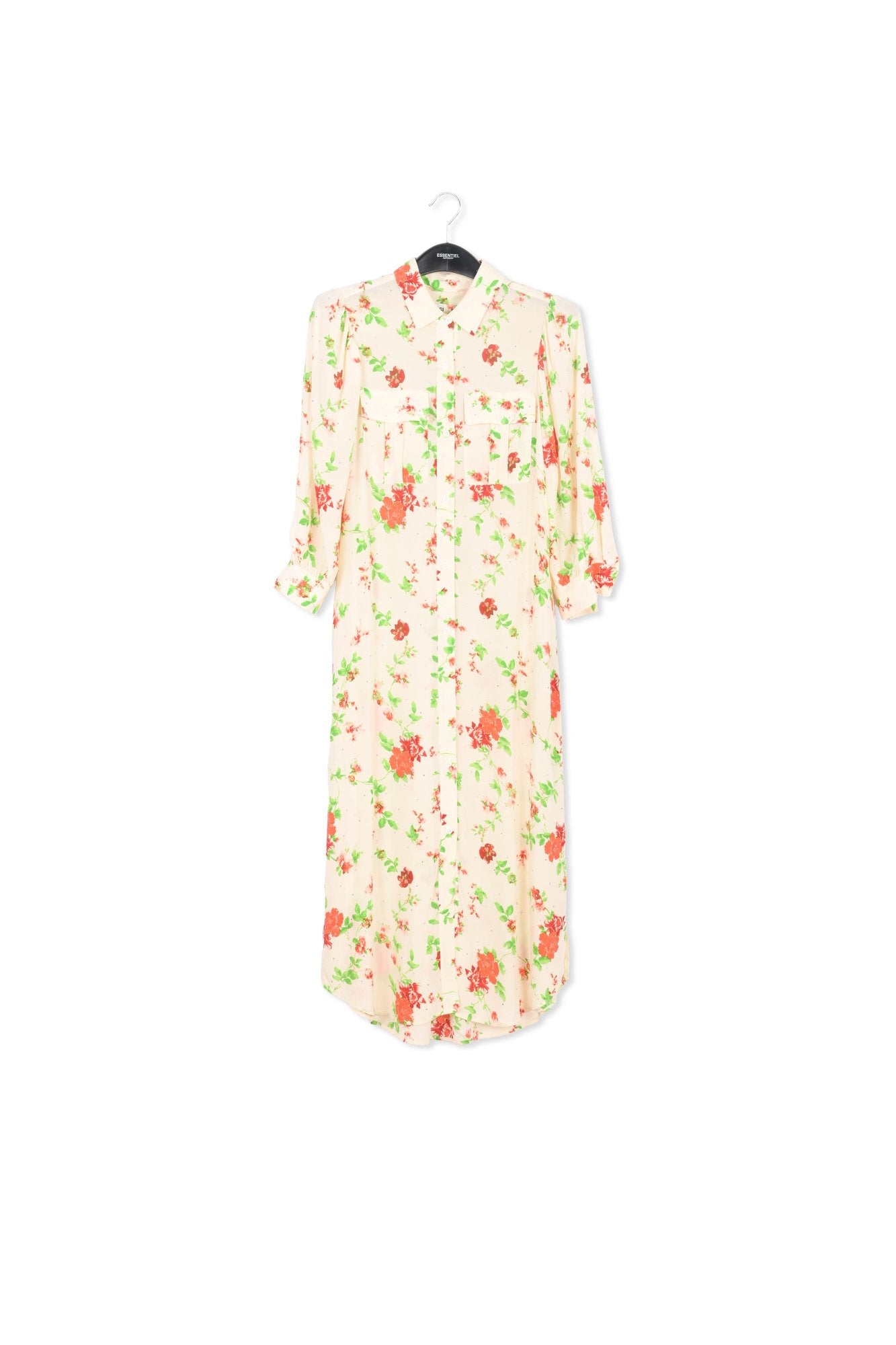 Off-white floral print shirt dress RE—SSENTIEL | Essentiel second hand