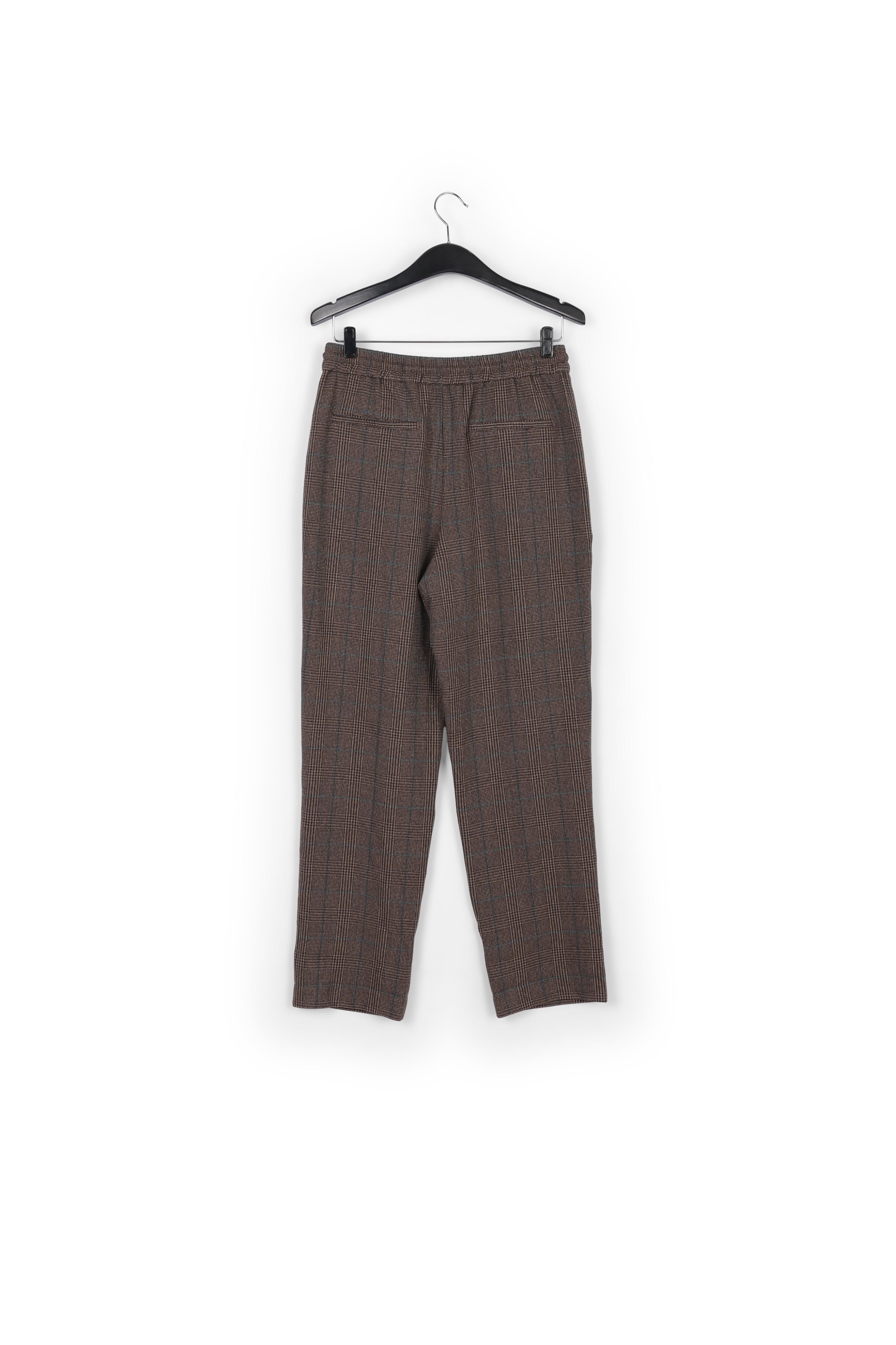 Brown pants with beige and pink check motif RE—SSENTIEL | Essentiel second hand