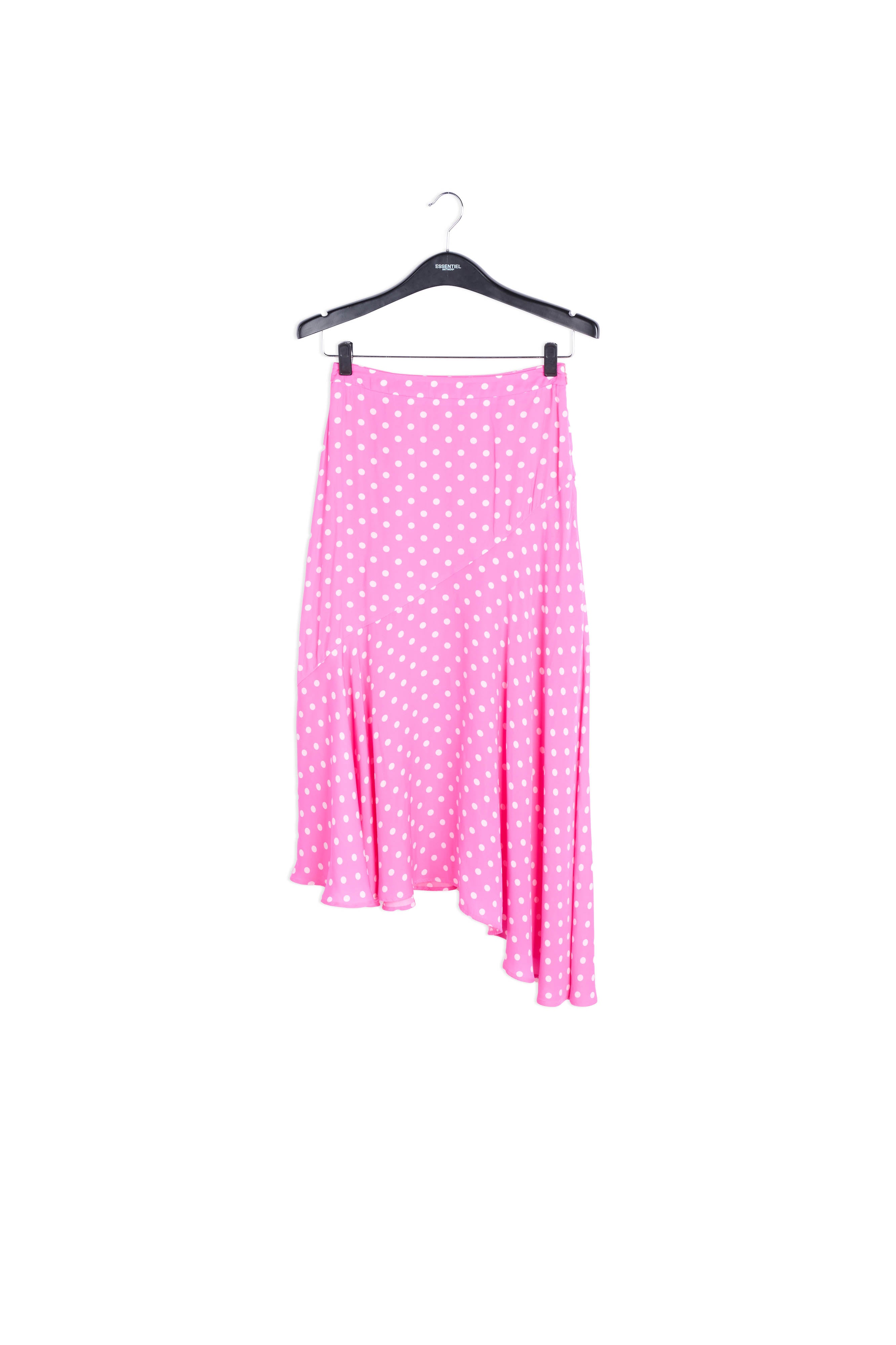 Neon pink polka dot midi skirt RE—SSENTIEL | Essentiel second hand