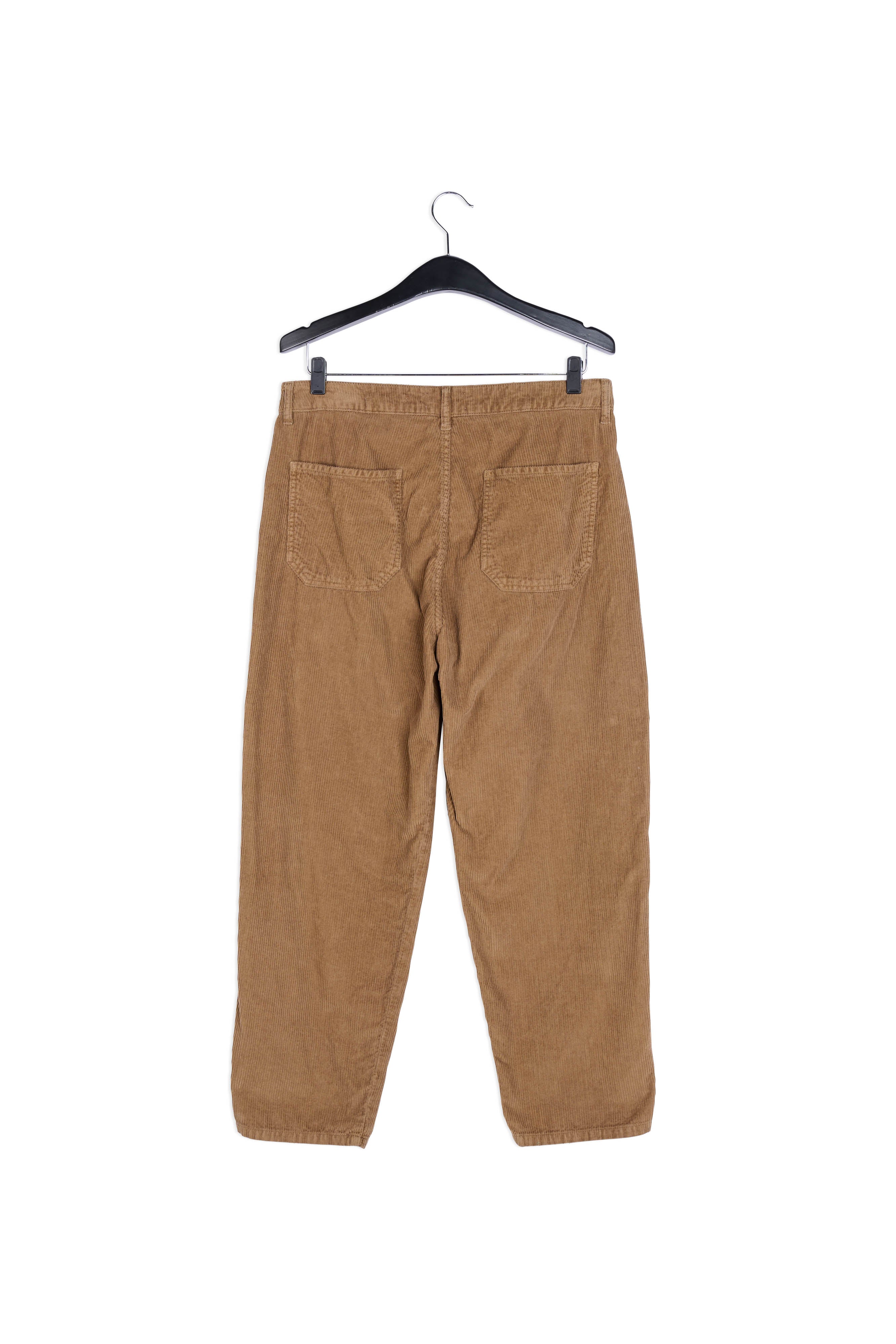 Camel-coloured cotton-corduroy trousers RE—SSENTIEL | Essentiel second hand