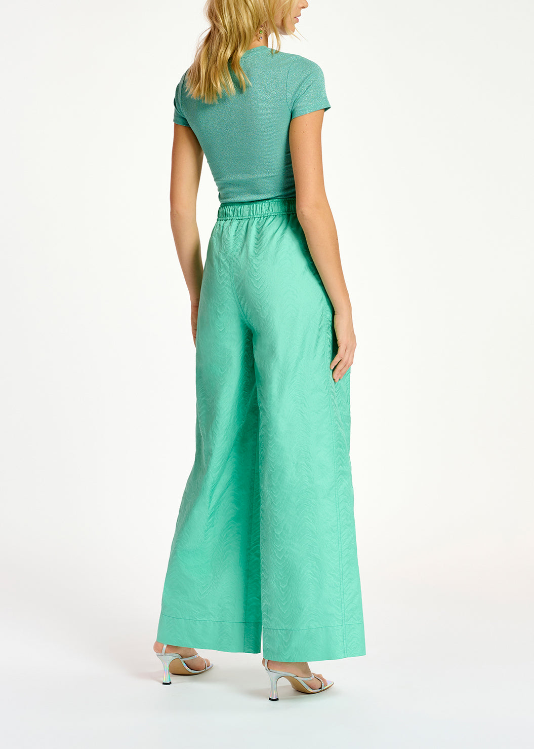 Turquoise lurex T-shirt RE—SSENTIEL | Essentiel second hand