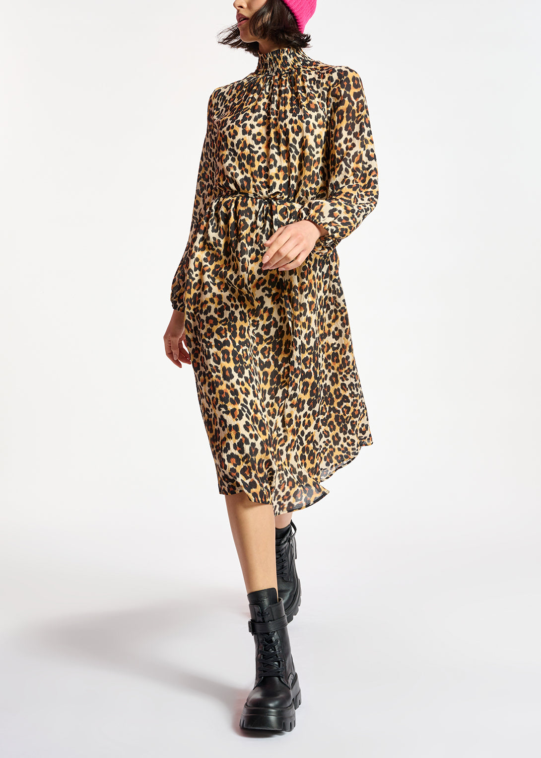 Leopard-print midi-length dress RE—SSENTIEL | Essentiel second hand