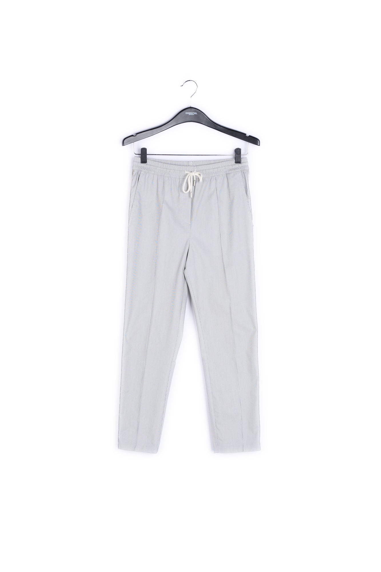 Grey and off-white checked cotton-blend pants RE—SSENTIEL | Essentiel second hand