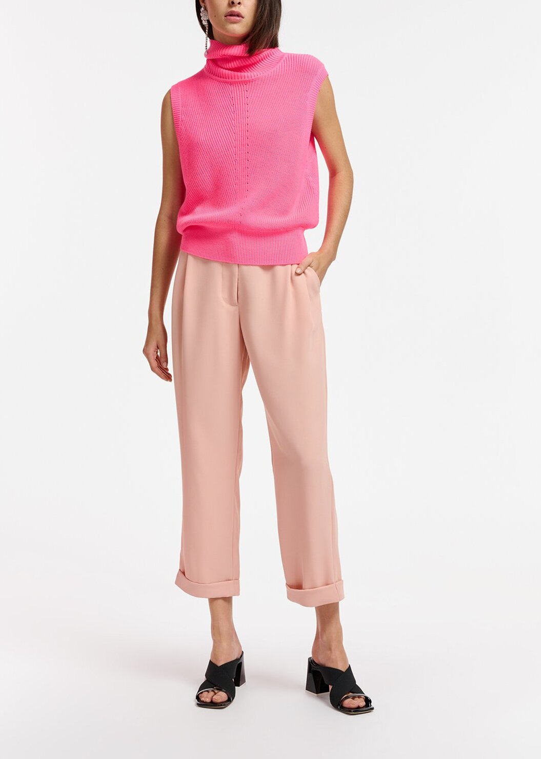 Pink sleeveless knit sweater RE—SSENTIEL | Essentiel second hand