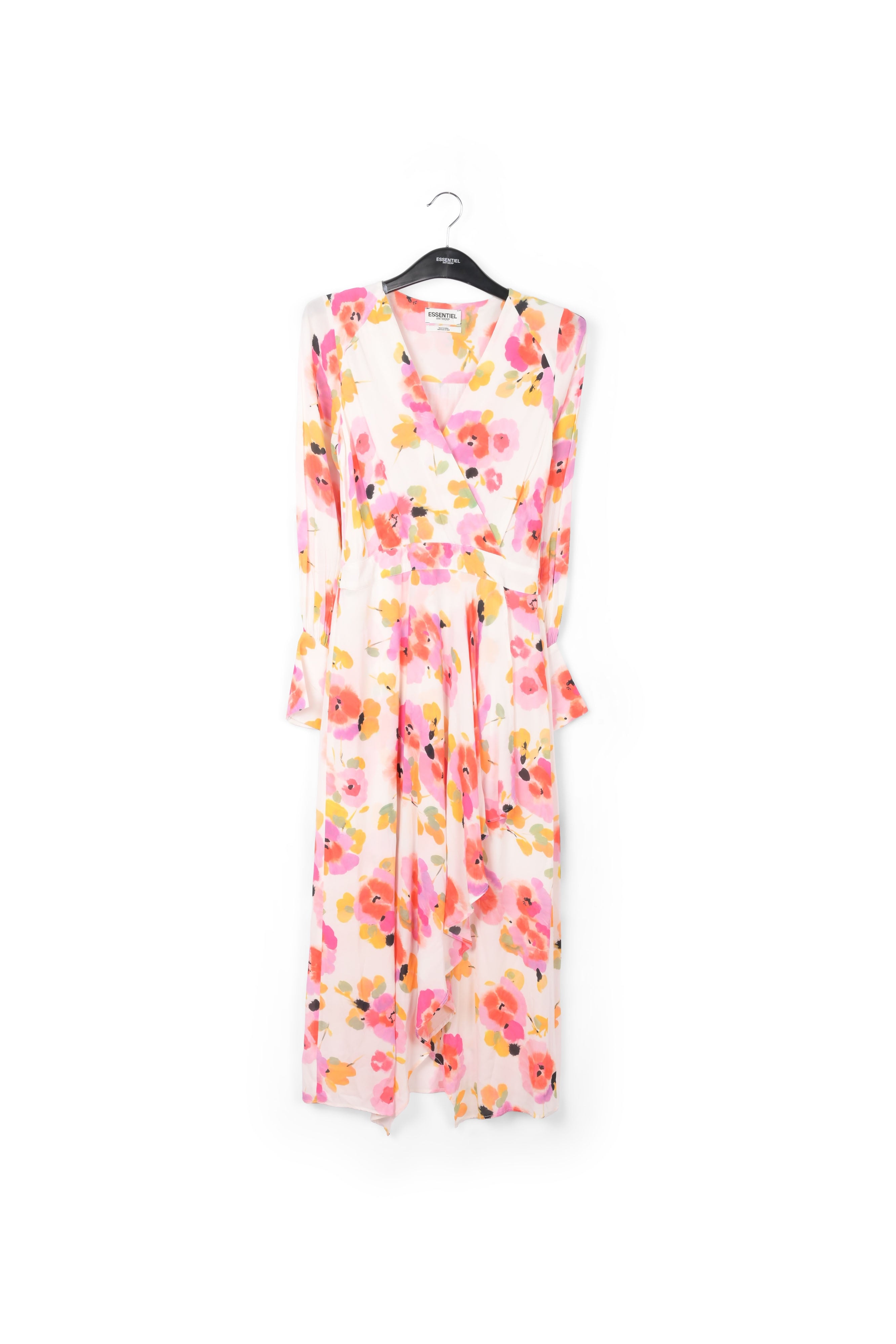 Off-white floral-print midi dress RE—SSENTIEL | Essentiel second hand