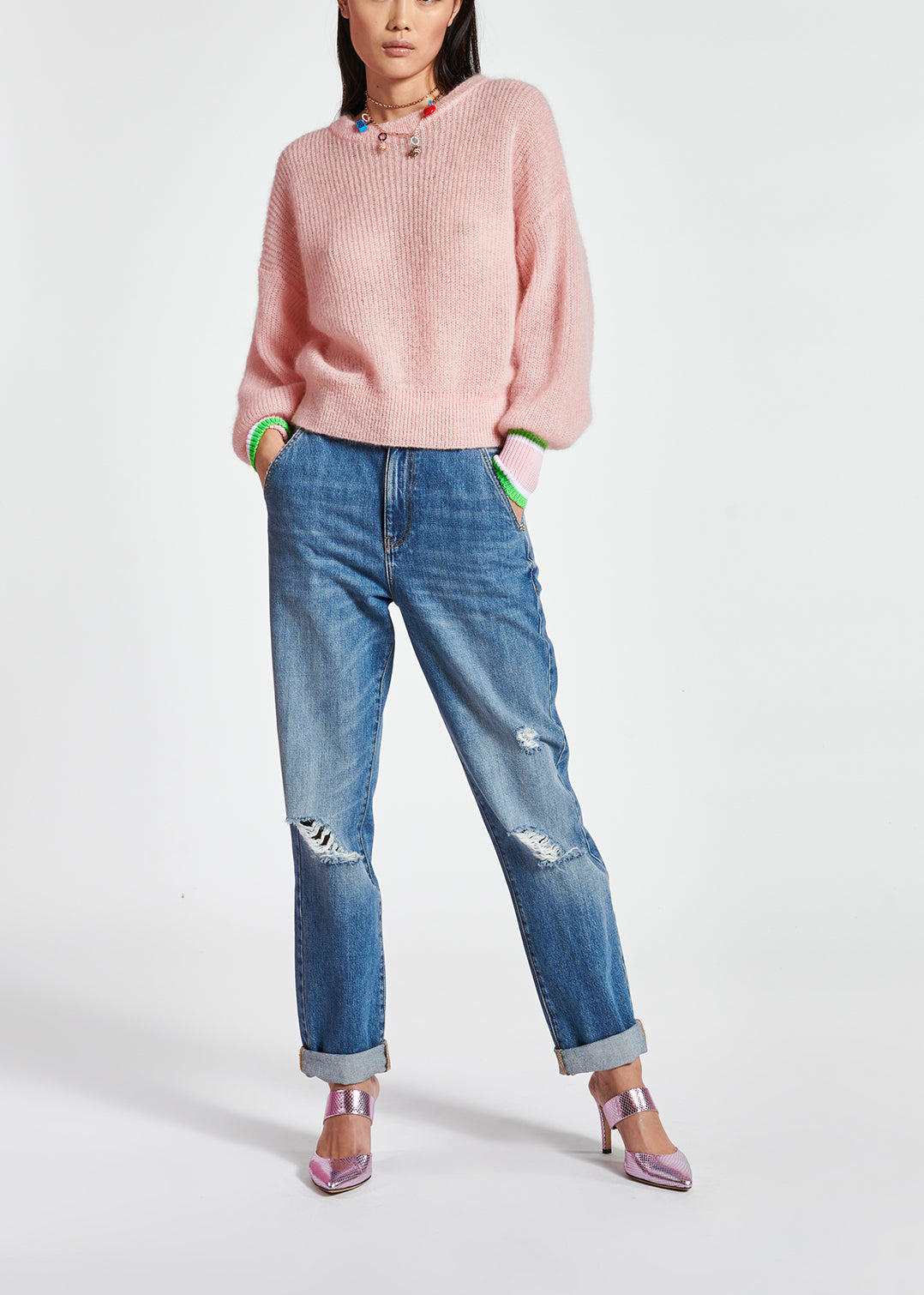 Jean bleu délavé à coupe ample RE—SSENTIEL | Essentiel second hand