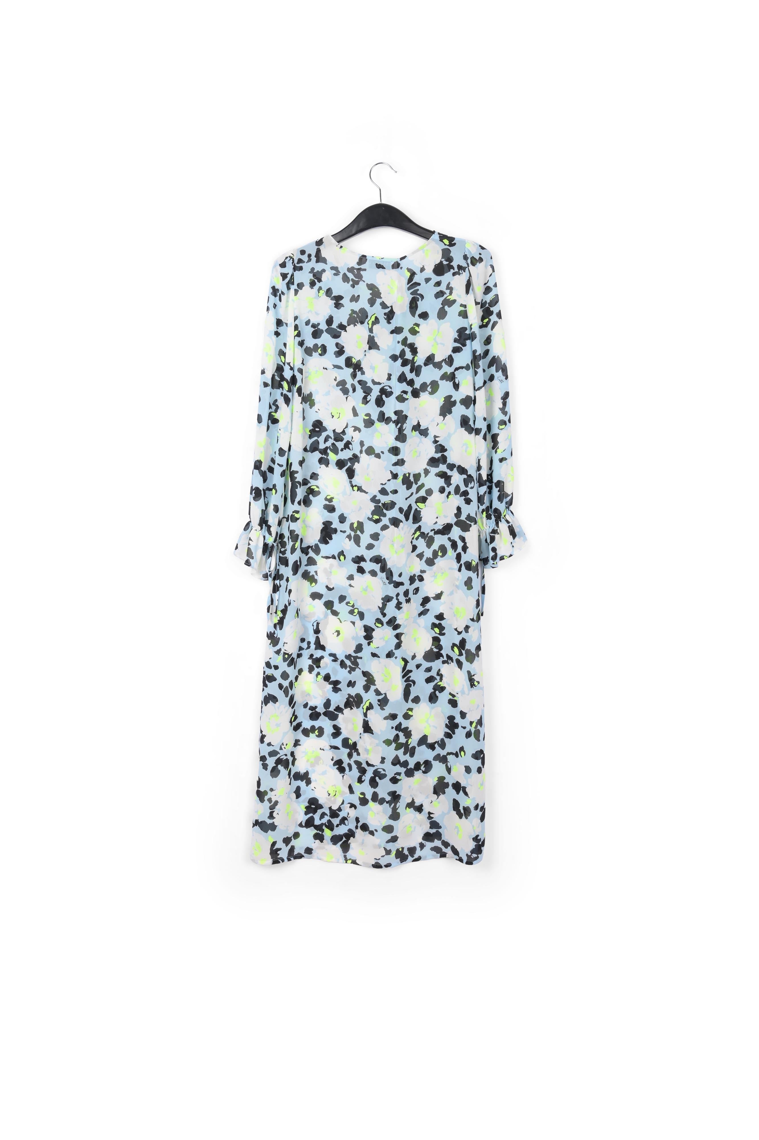 Light blue floral-print belted midi dress RE—SSENTIEL | Essentiel second hand