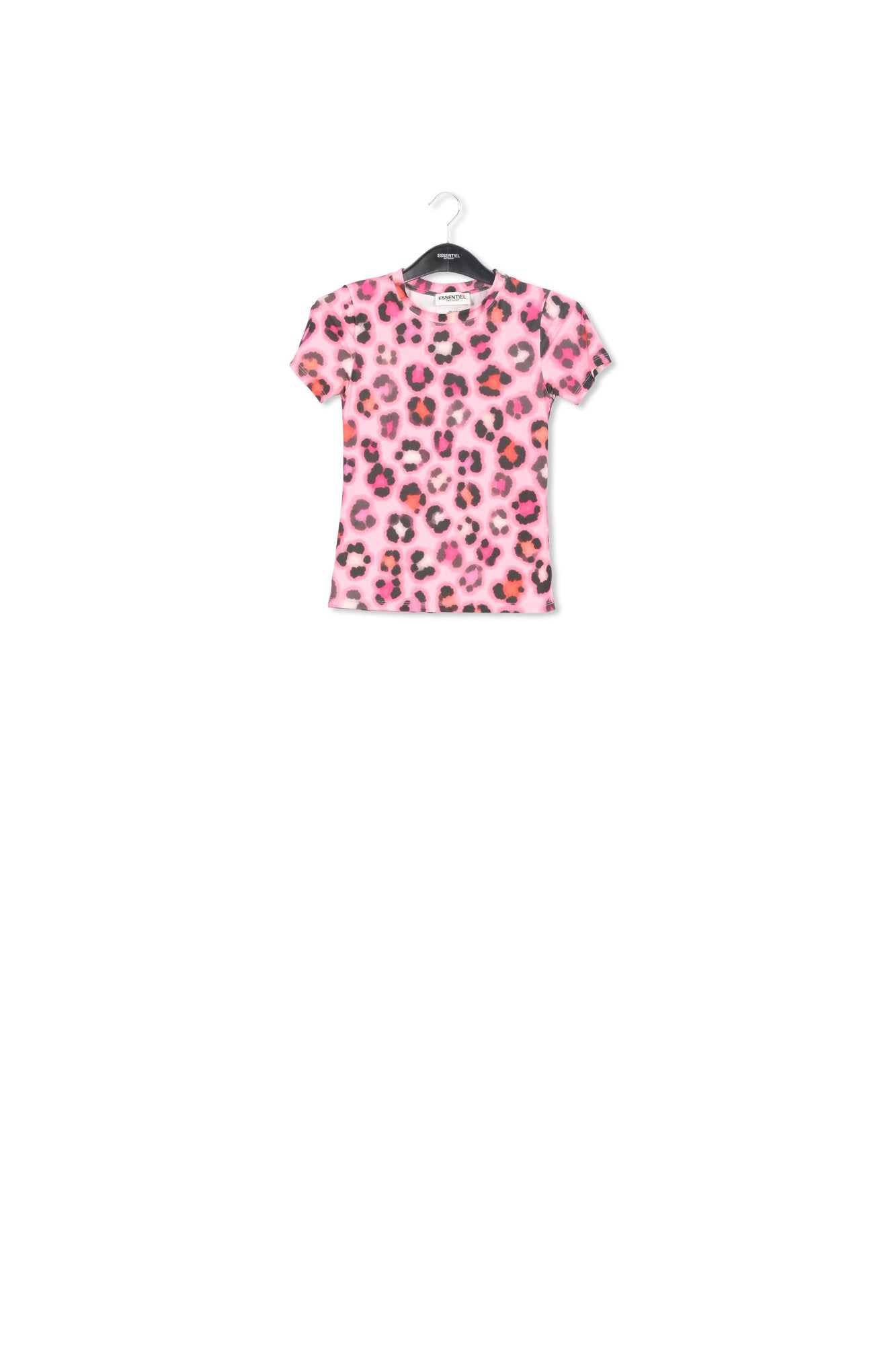 Pink T-shirt with multicolor leopard print RE—SSENTIEL | Essentiel second hand