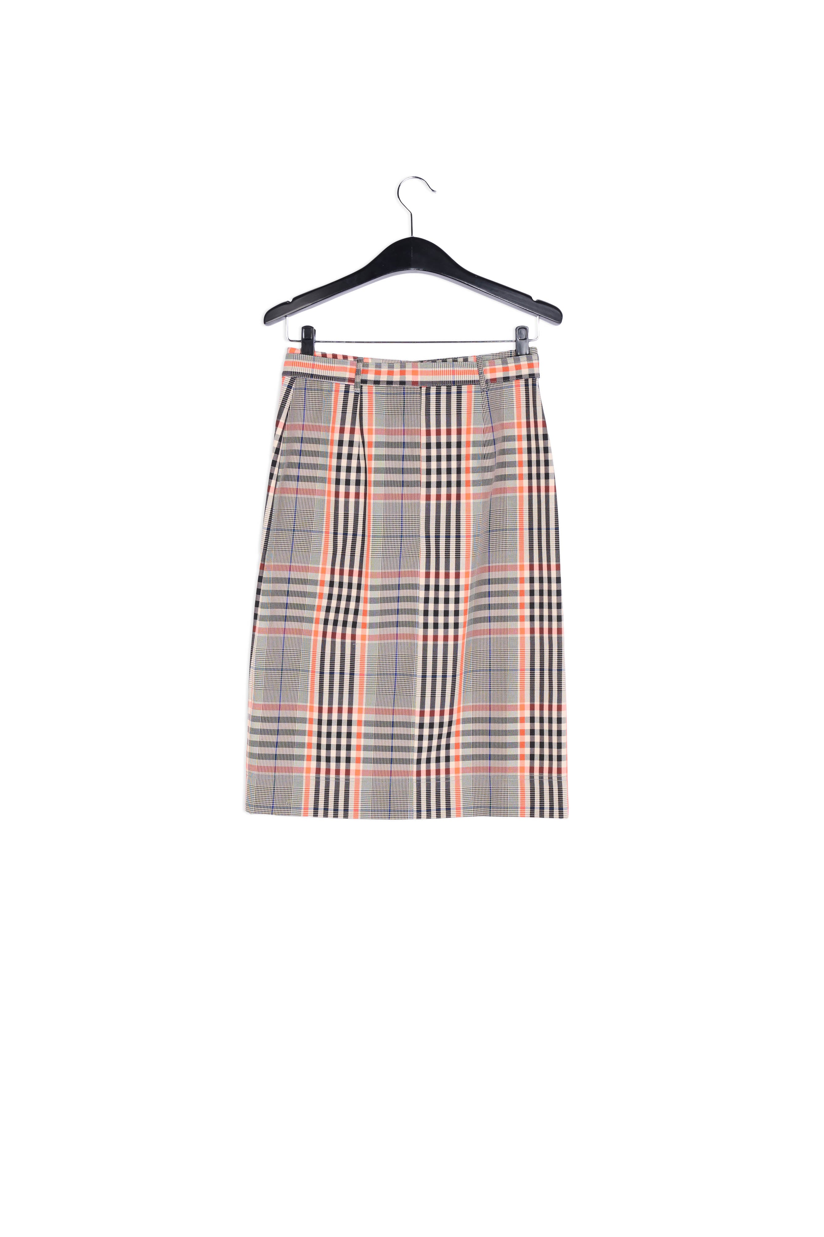 Black and orange plaid straight skirt RE—SSENTIEL | Essentiel second hand