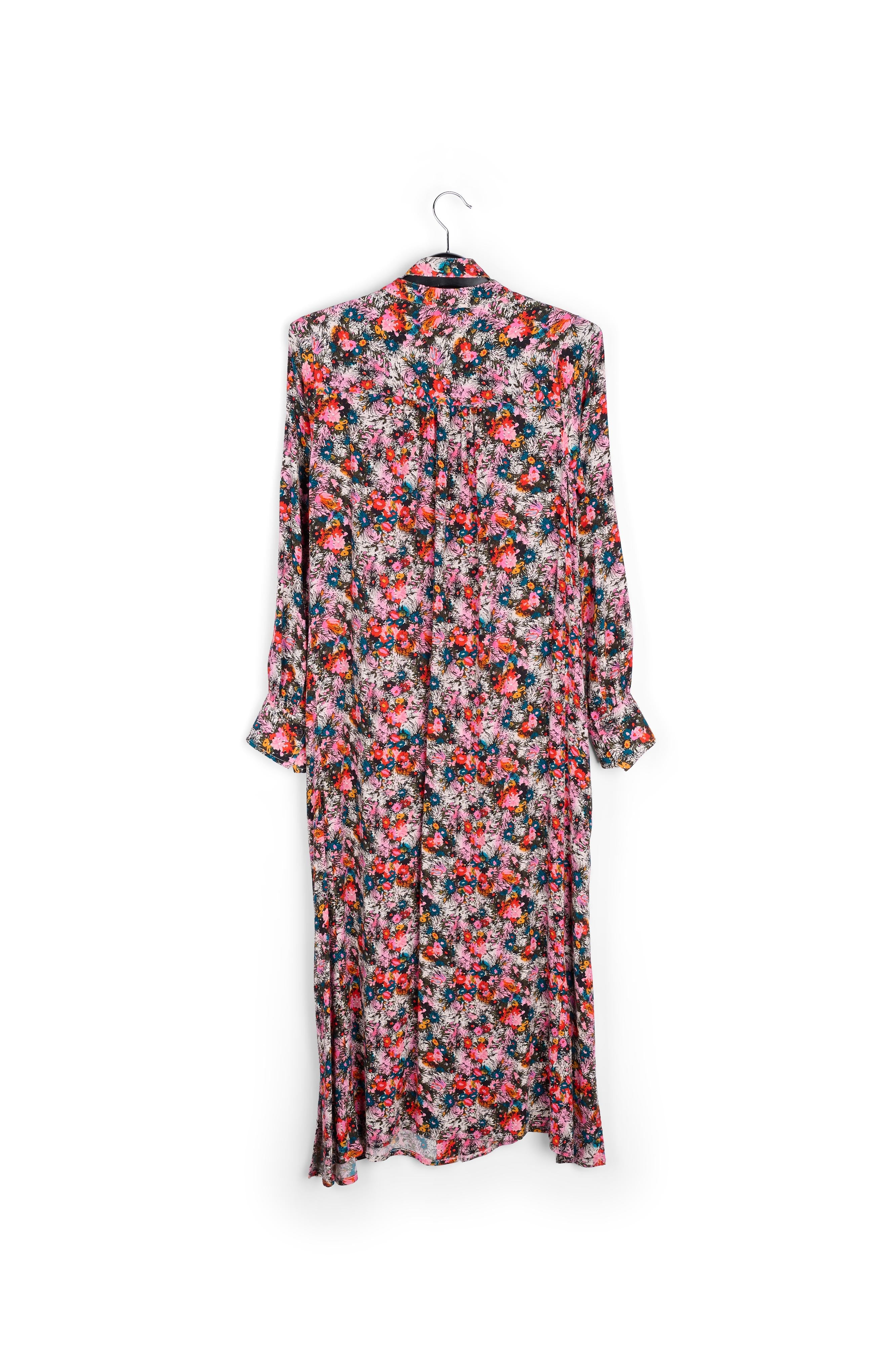 Pink floral print a-line shirt dress RE—SSENTIEL | Essentiel second hand