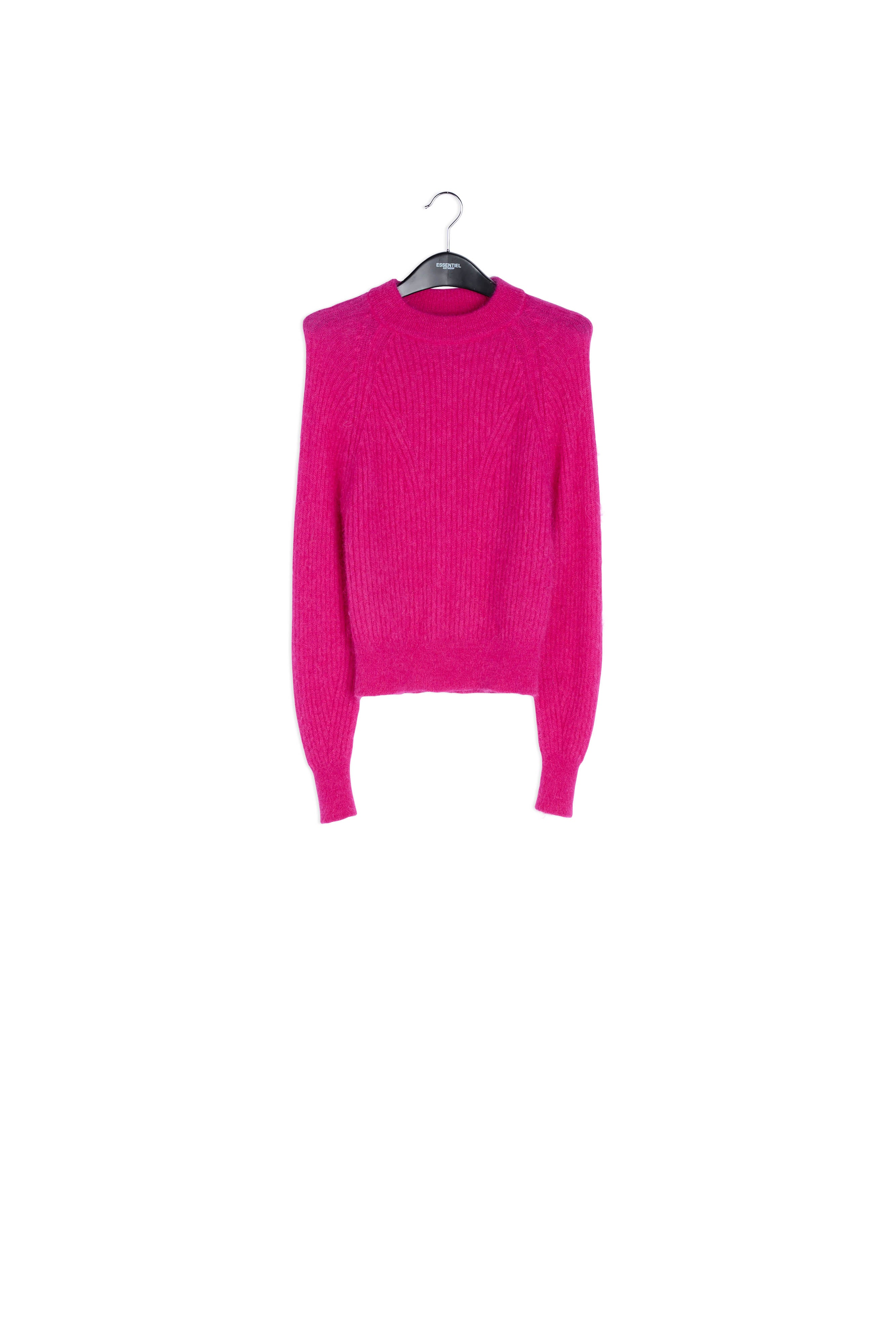Fuchsia fitted knit sweater RE—SSENTIEL | Essentiel second hand