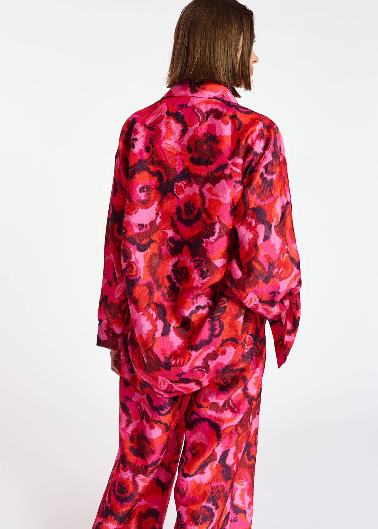 Pink, red and purple floral-jacquard jacket RE—SSENTIEL | Essentiel second hand