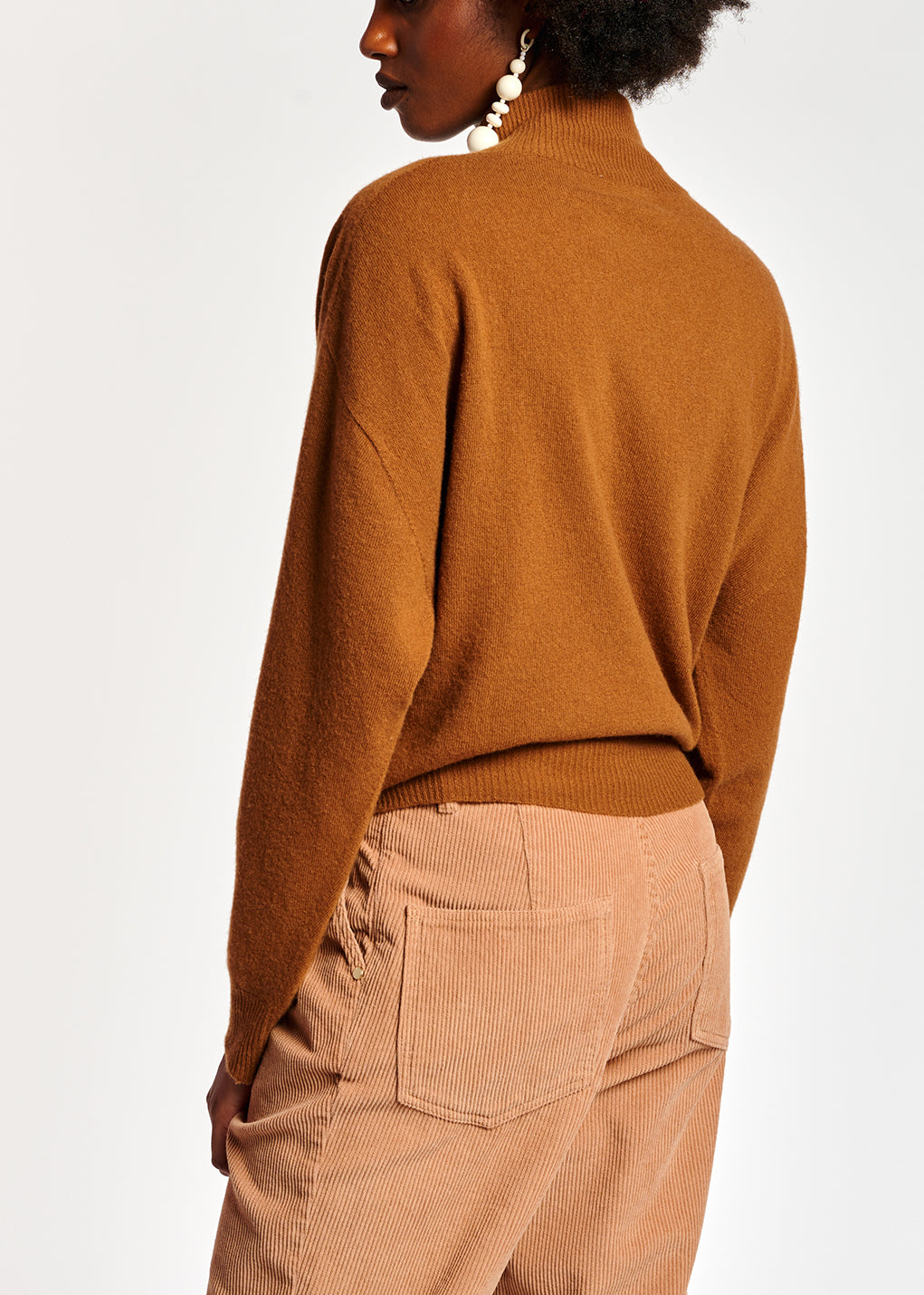Camel merino wool blend turtleneck sweater RE—SSENTIEL | Essentiel second hand