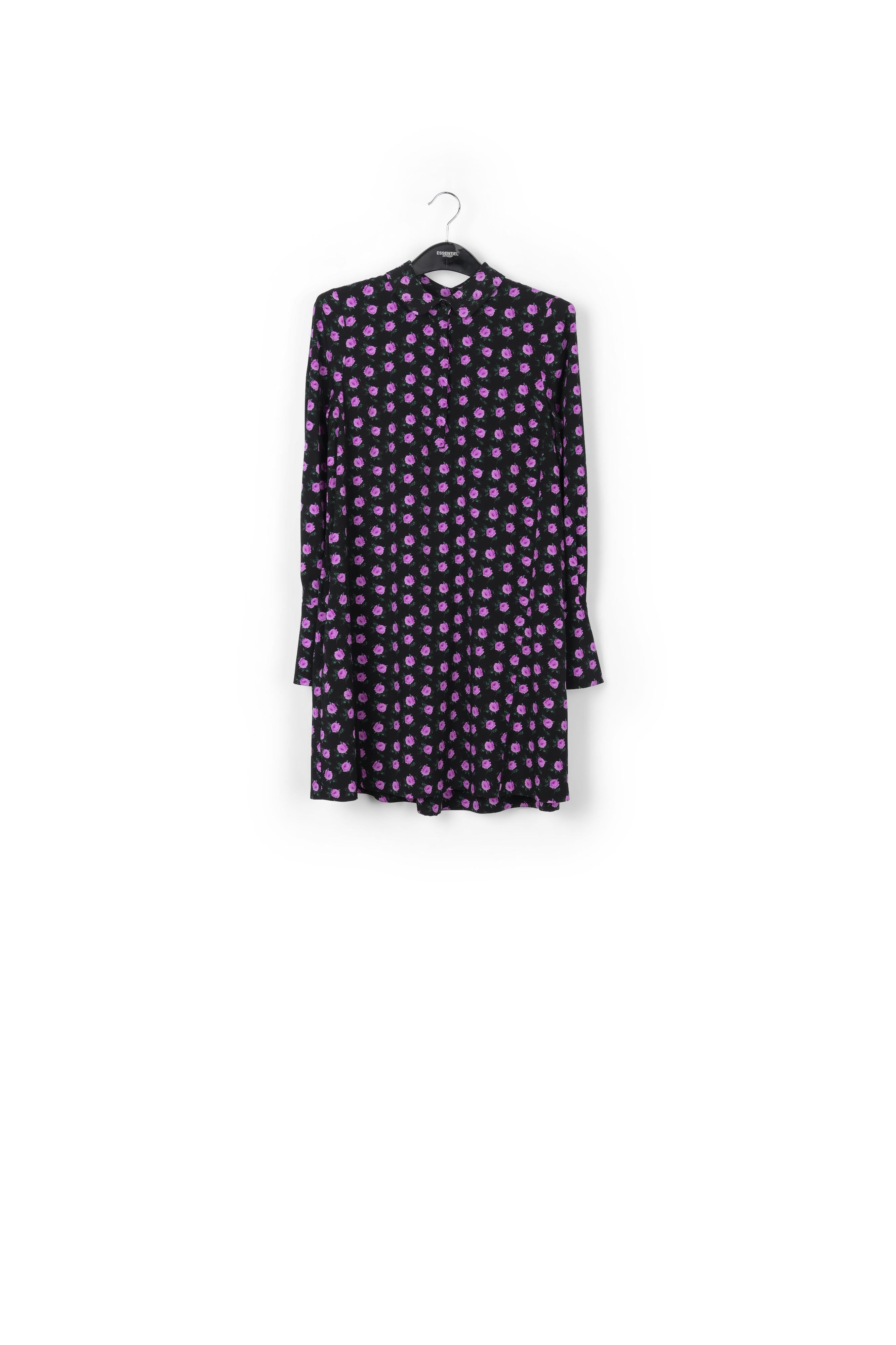 Mini robe trapèze noire à imprimé fleuri RE—SSENTIEL | Essentiel second hand