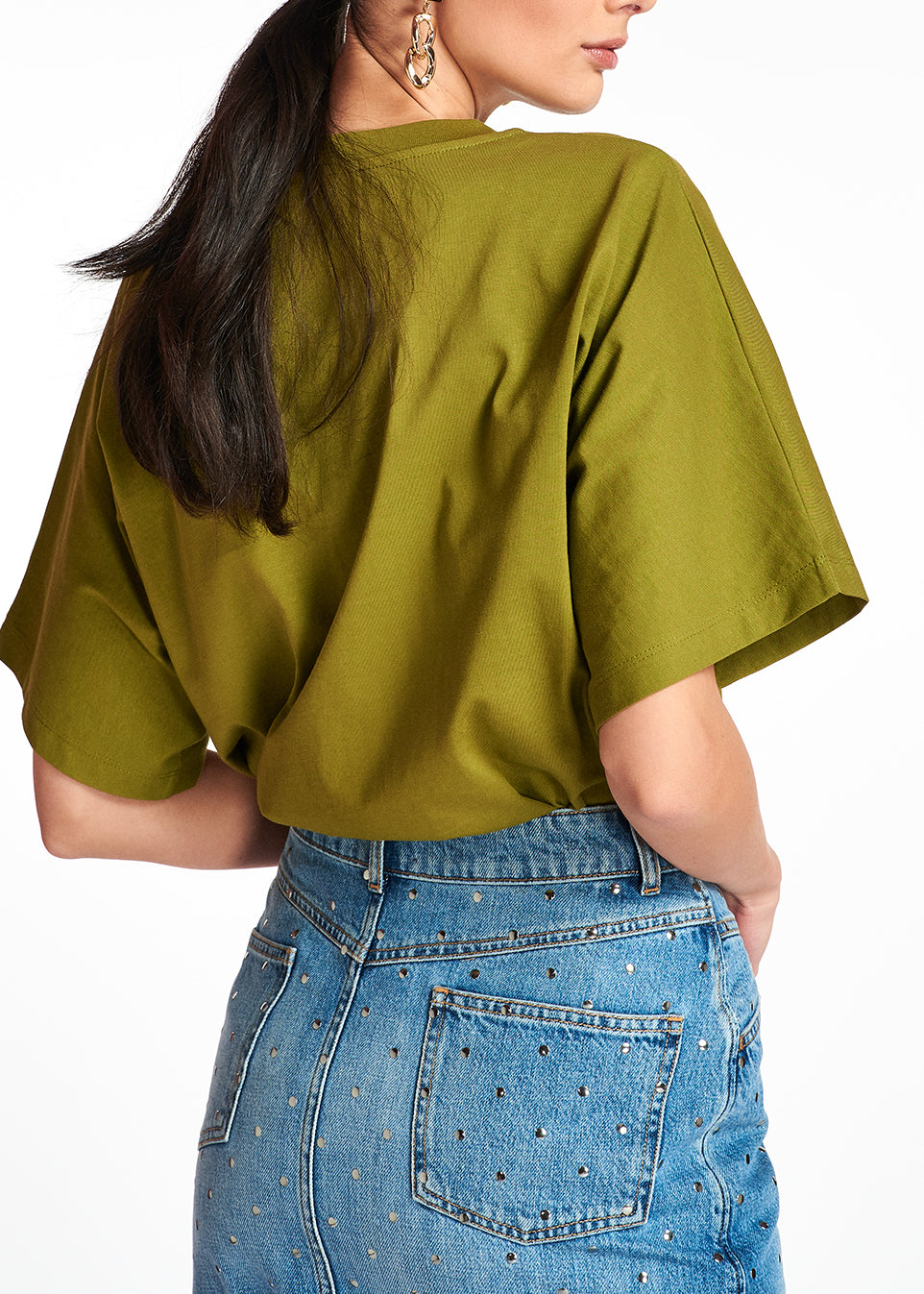 Green organic cotton 'Say No More' T-shirt RE—SSENTIEL | Essentiel second hand