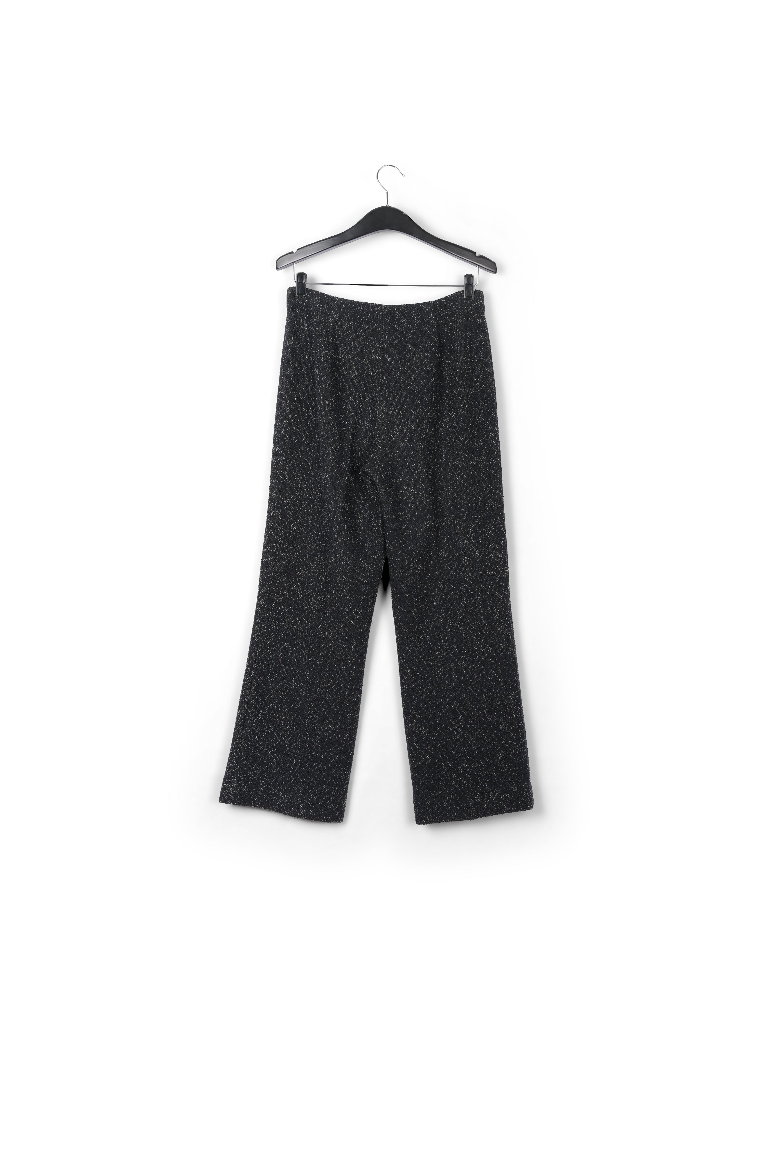 Black wide-leg bouclé pants RE—SSENTIEL | Essentiel second hand