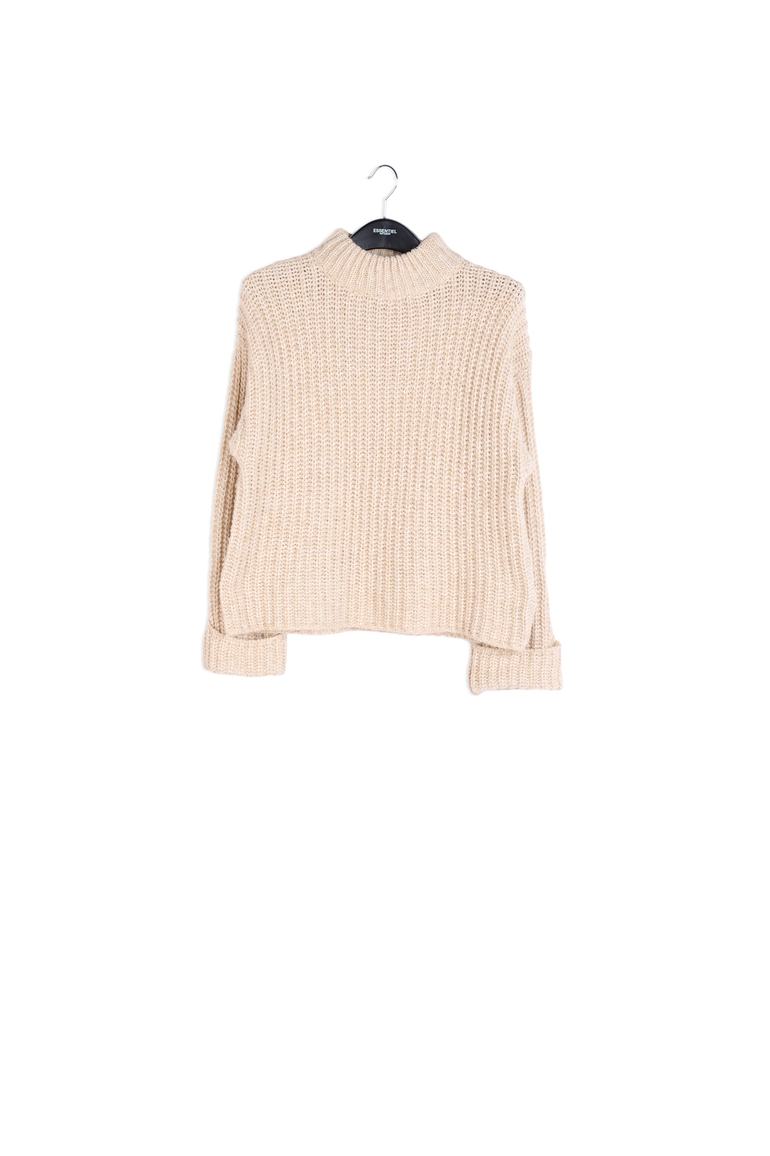 Beige ribbed-knit sweater RE—SSENTIEL | Essentiel second hand
