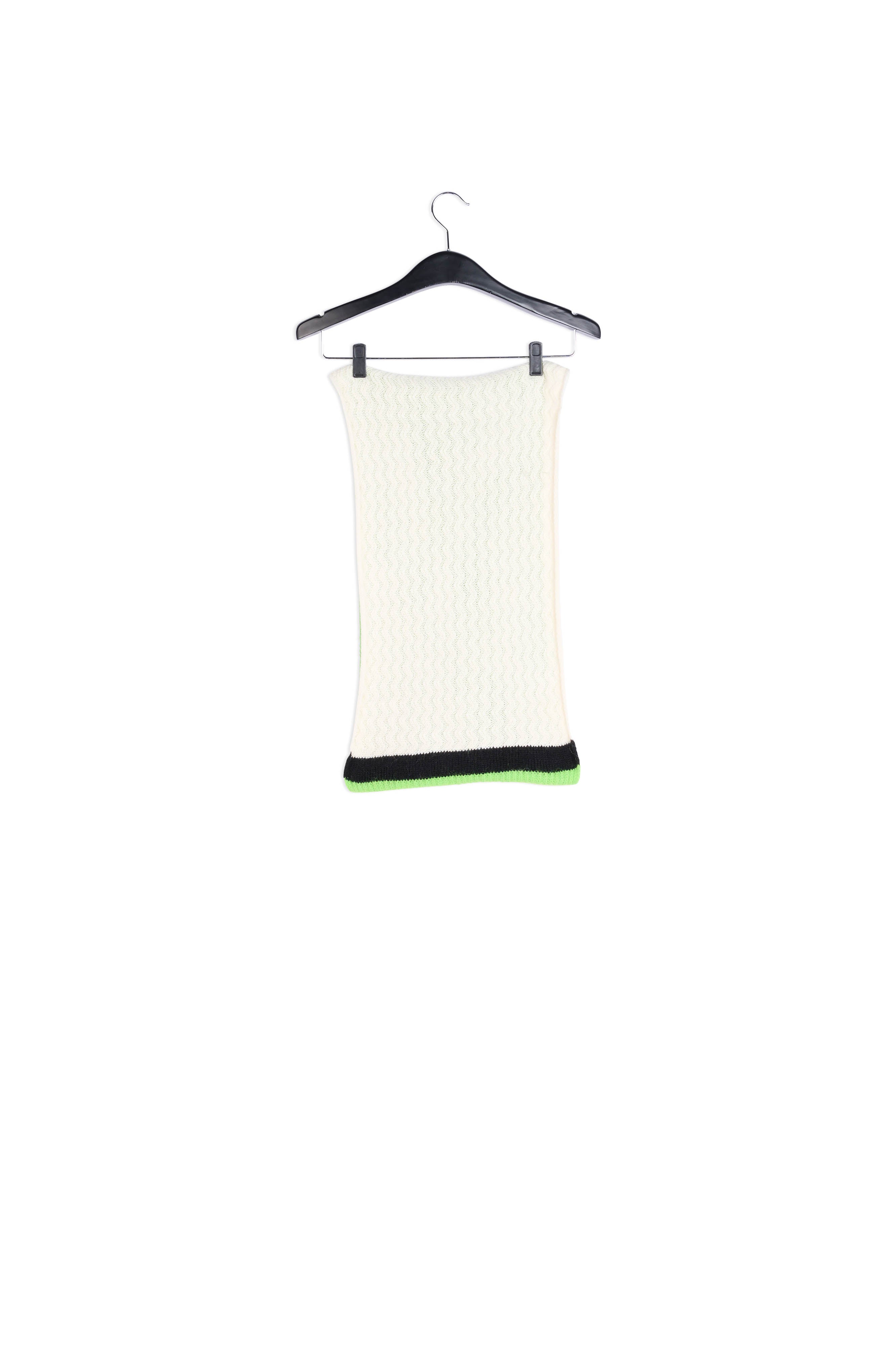 White and green two stitch knit scarf RE—SSENTIEL | Essentiel second hand