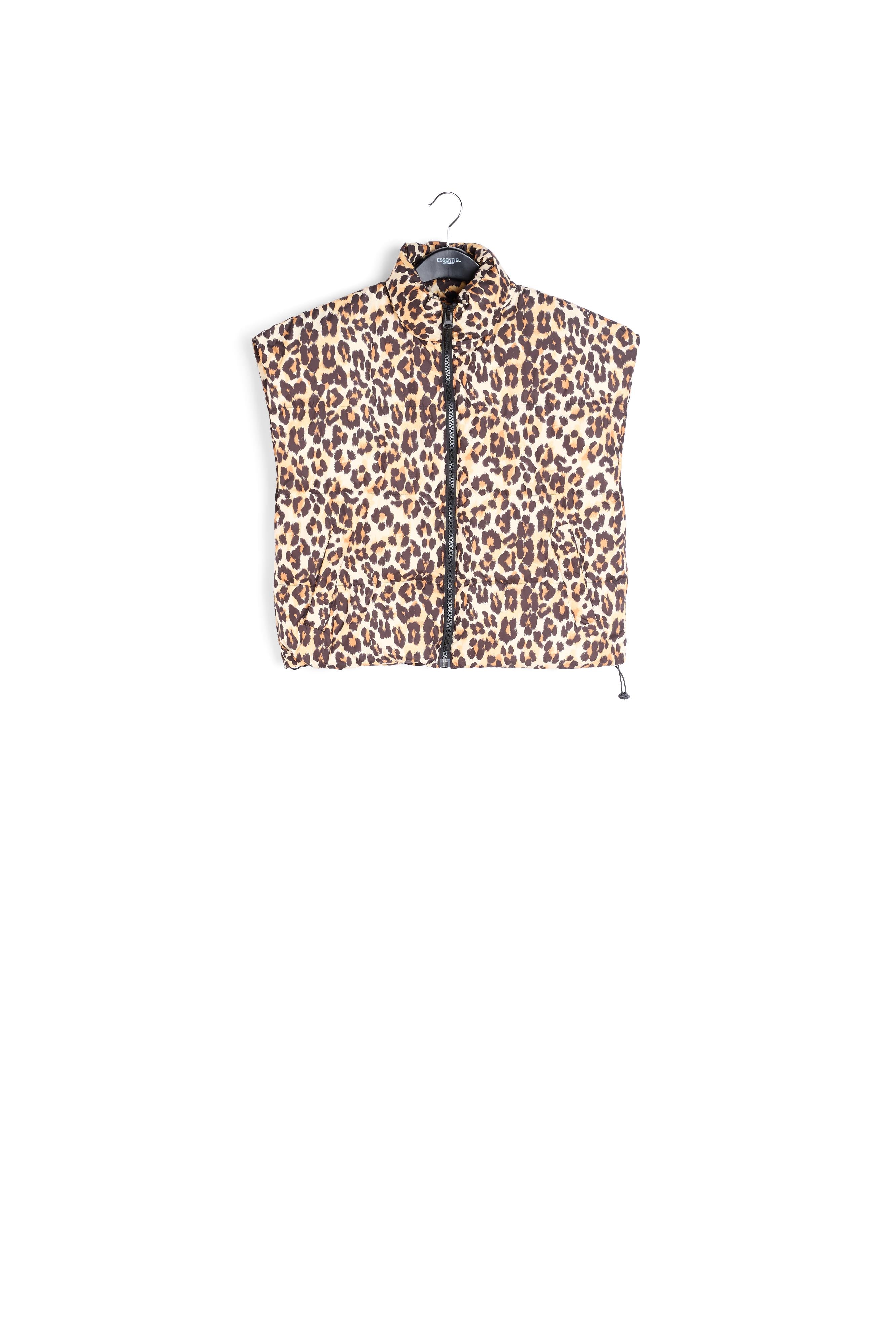 Leopard-print puffer vest RE—SSENTIEL | Essentiel second hand