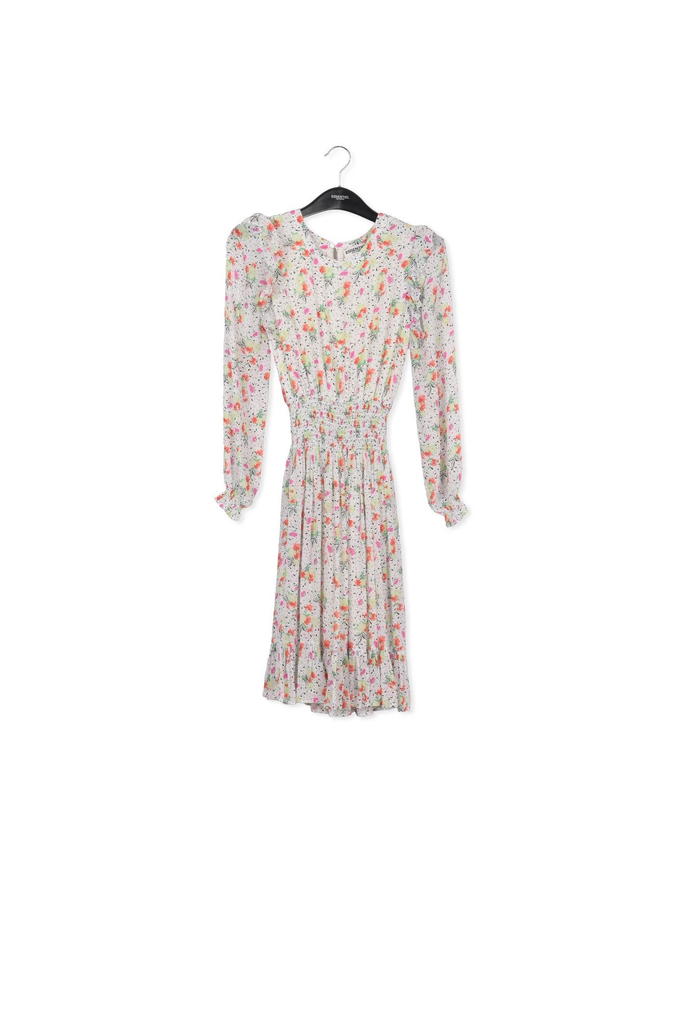 Off-white floral print midi dress RE—SSENTIEL | Essentiel second hand