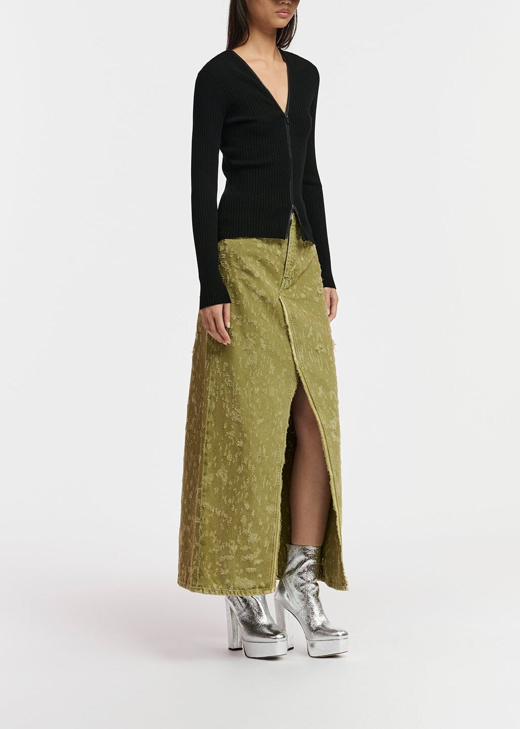 Pull en côtes noir avec zips RE—SSENTIEL | Essentiel second hand