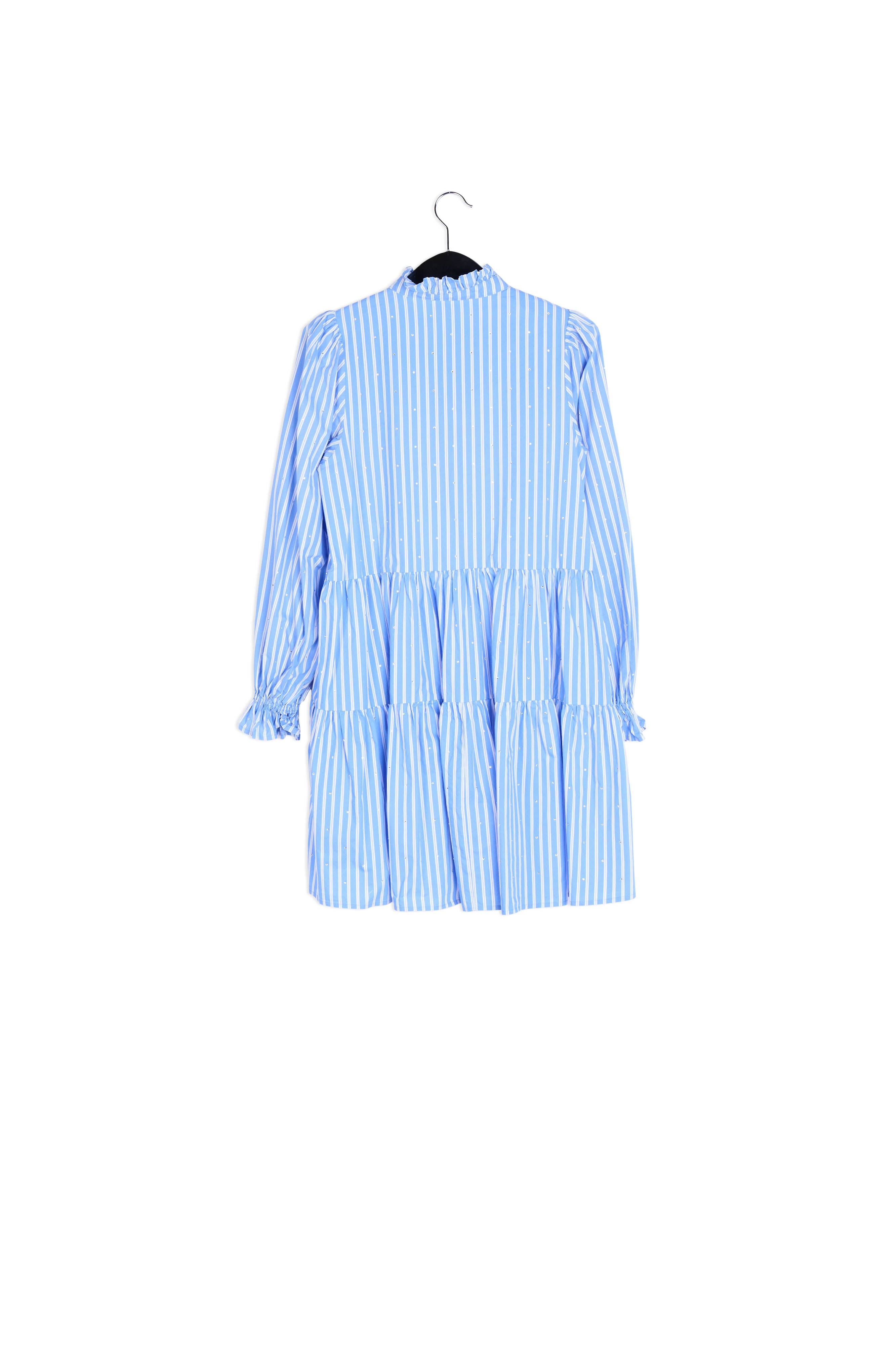 Light blue striped cotton-poplin mini dress RE—SSENTIEL | Essentiel second hand
