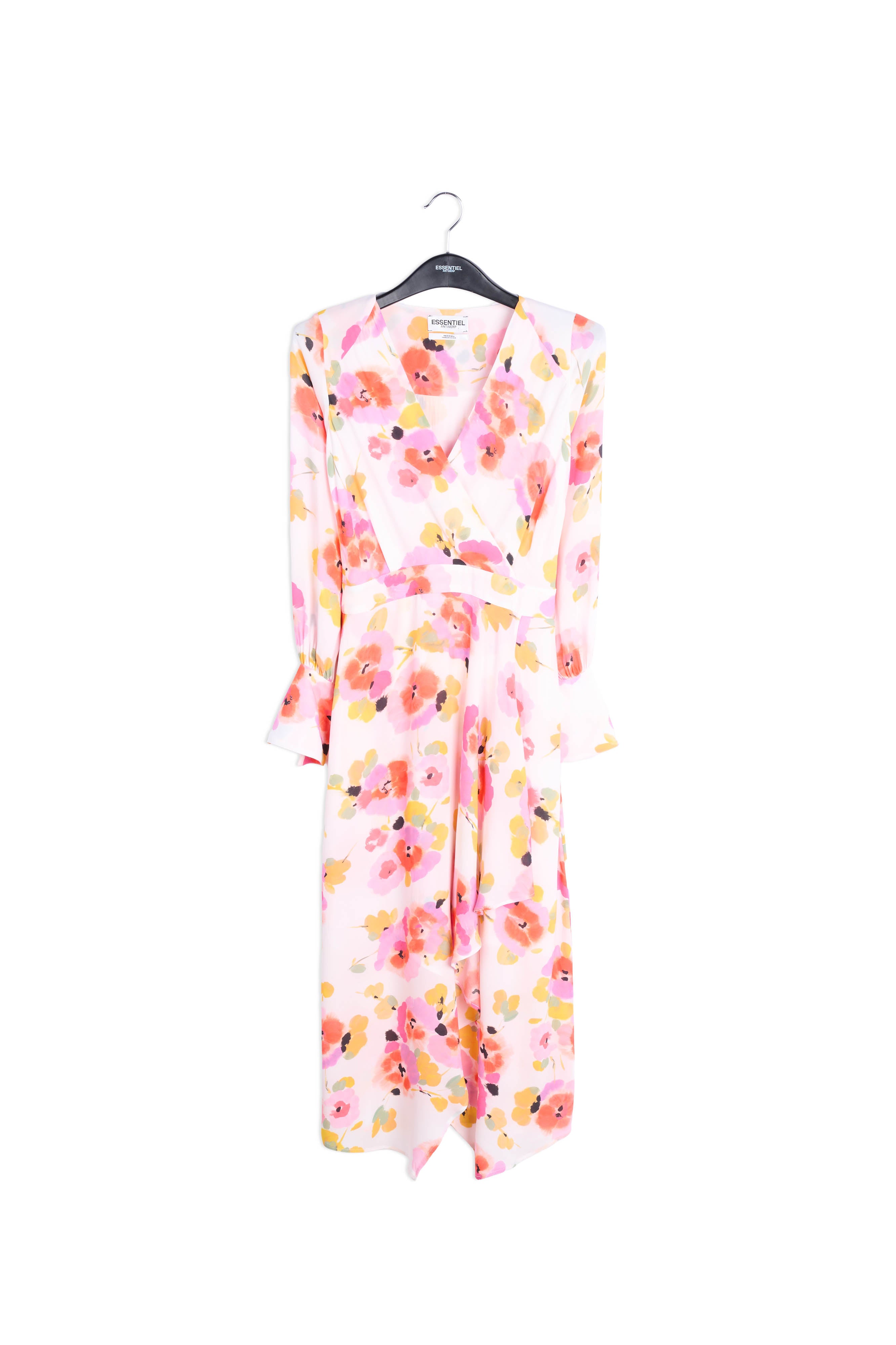 Off-white floral-print midi dress RE—SSENTIEL | Essentiel second hand