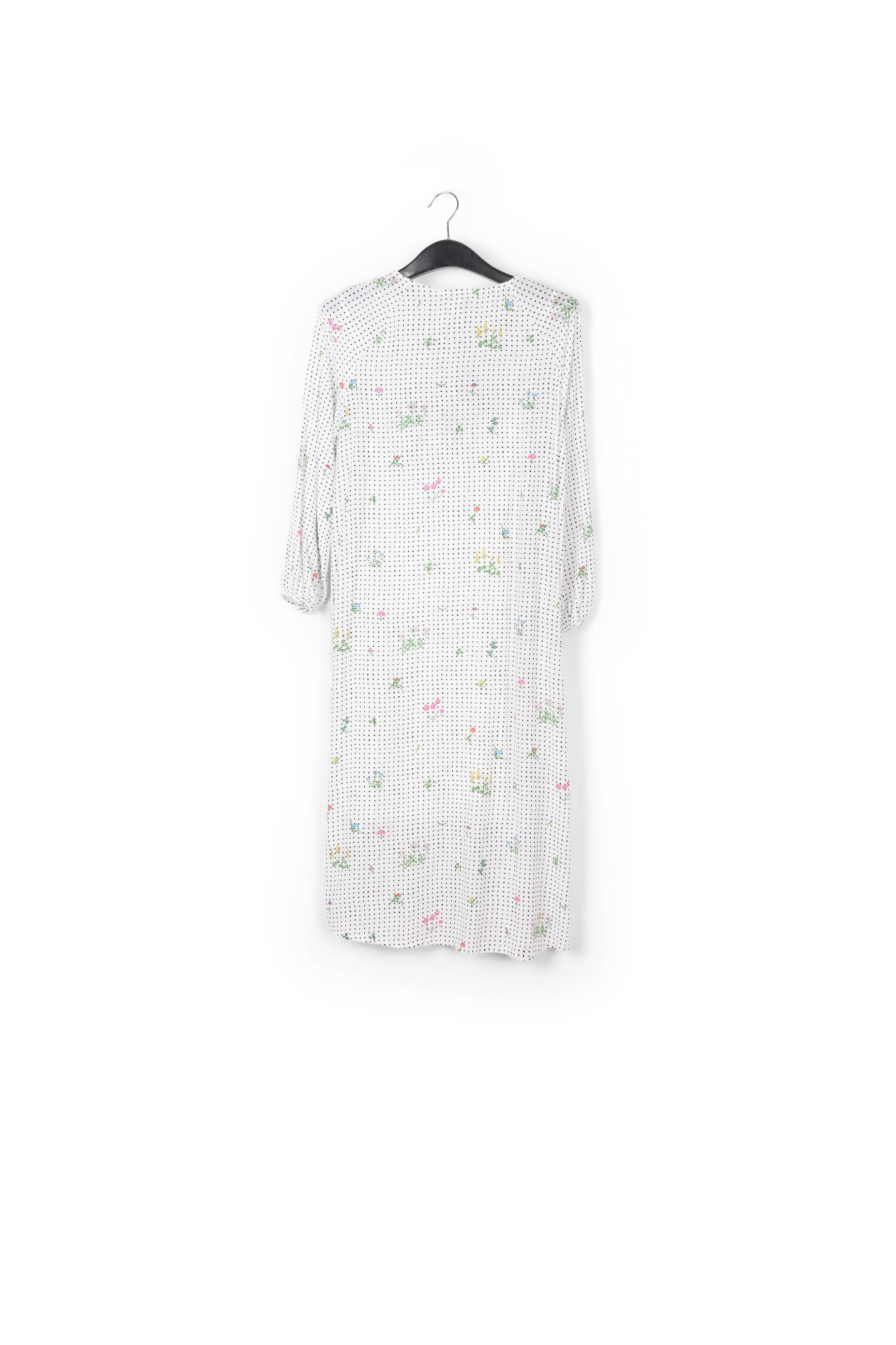 Off-white polka dot and floral shirt dress RE—SSENTIEL | Essentiel second hand