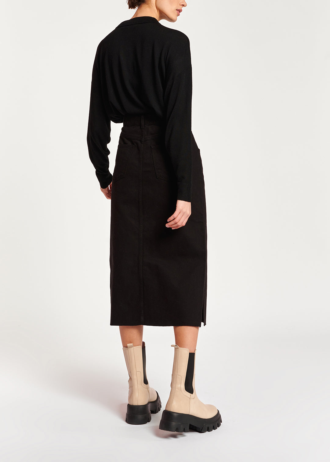 Black high-waisted pencil skirt RE—SSENTIEL | Essentiel second hand