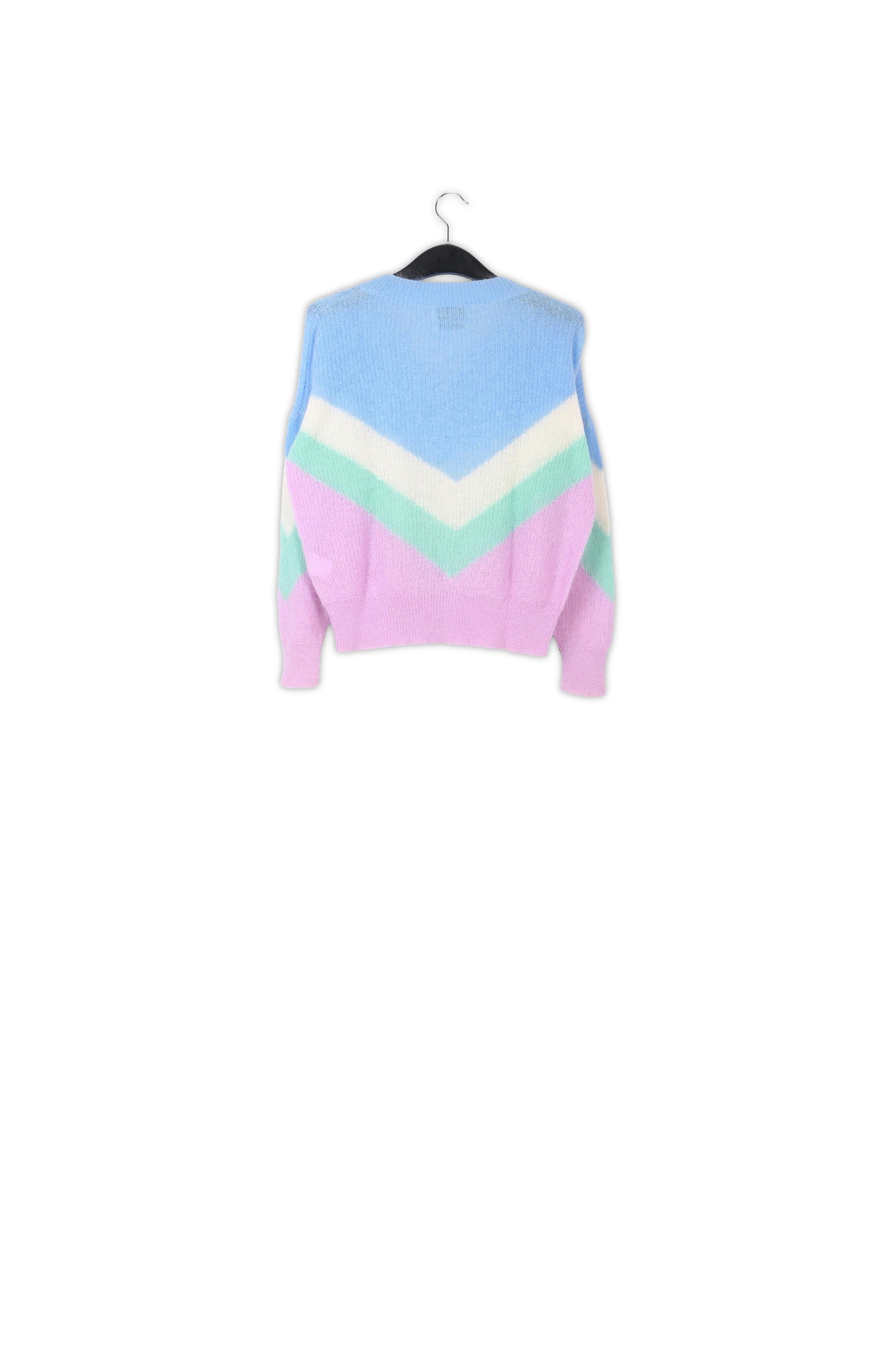 Blue, white and purple v pattern sweater RE—SSENTIEL | Essentiel second hand