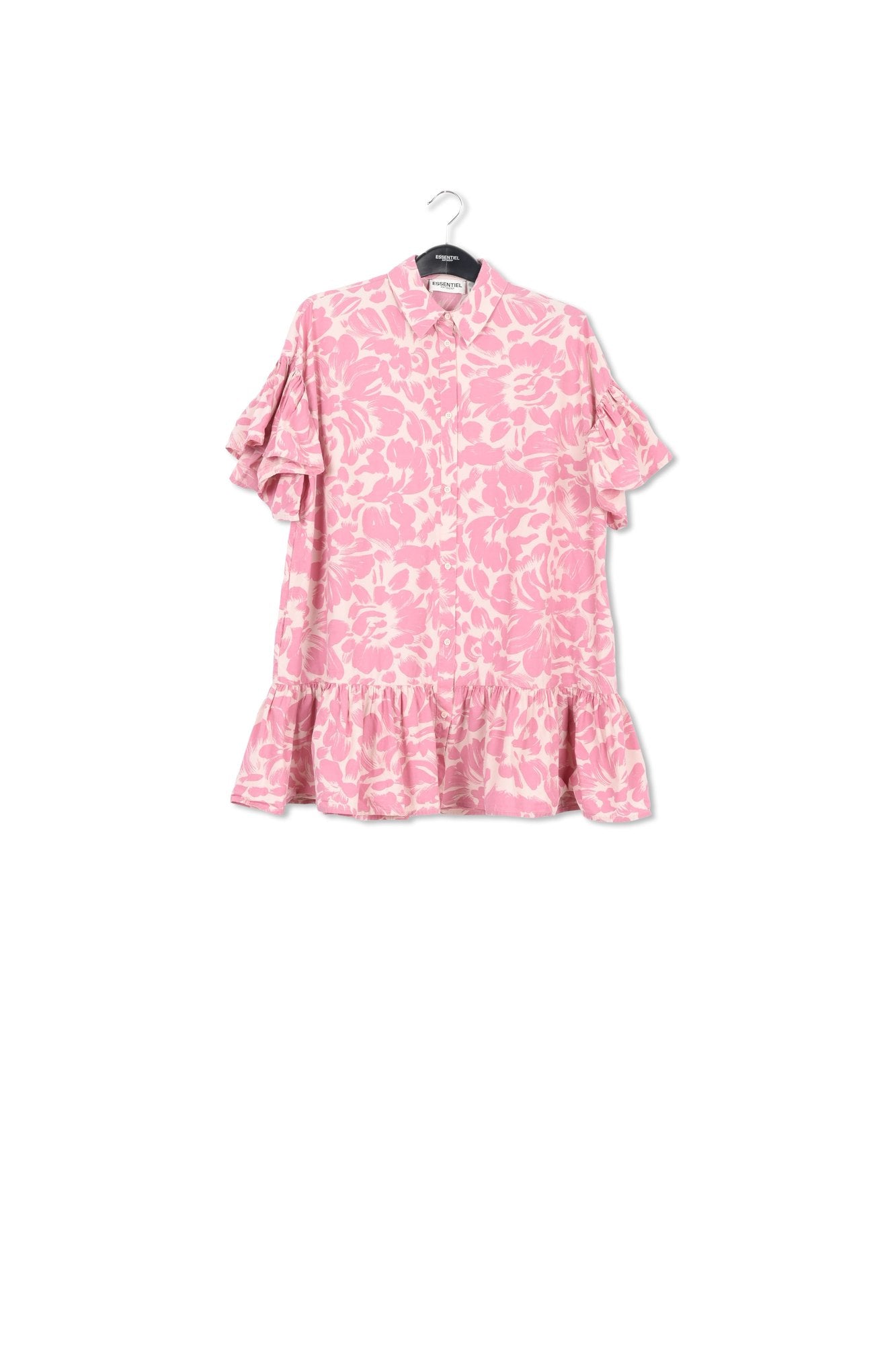 Light pink and lilac floral-print a-line mini dress RE—SSENTIEL | Essentiel second hand