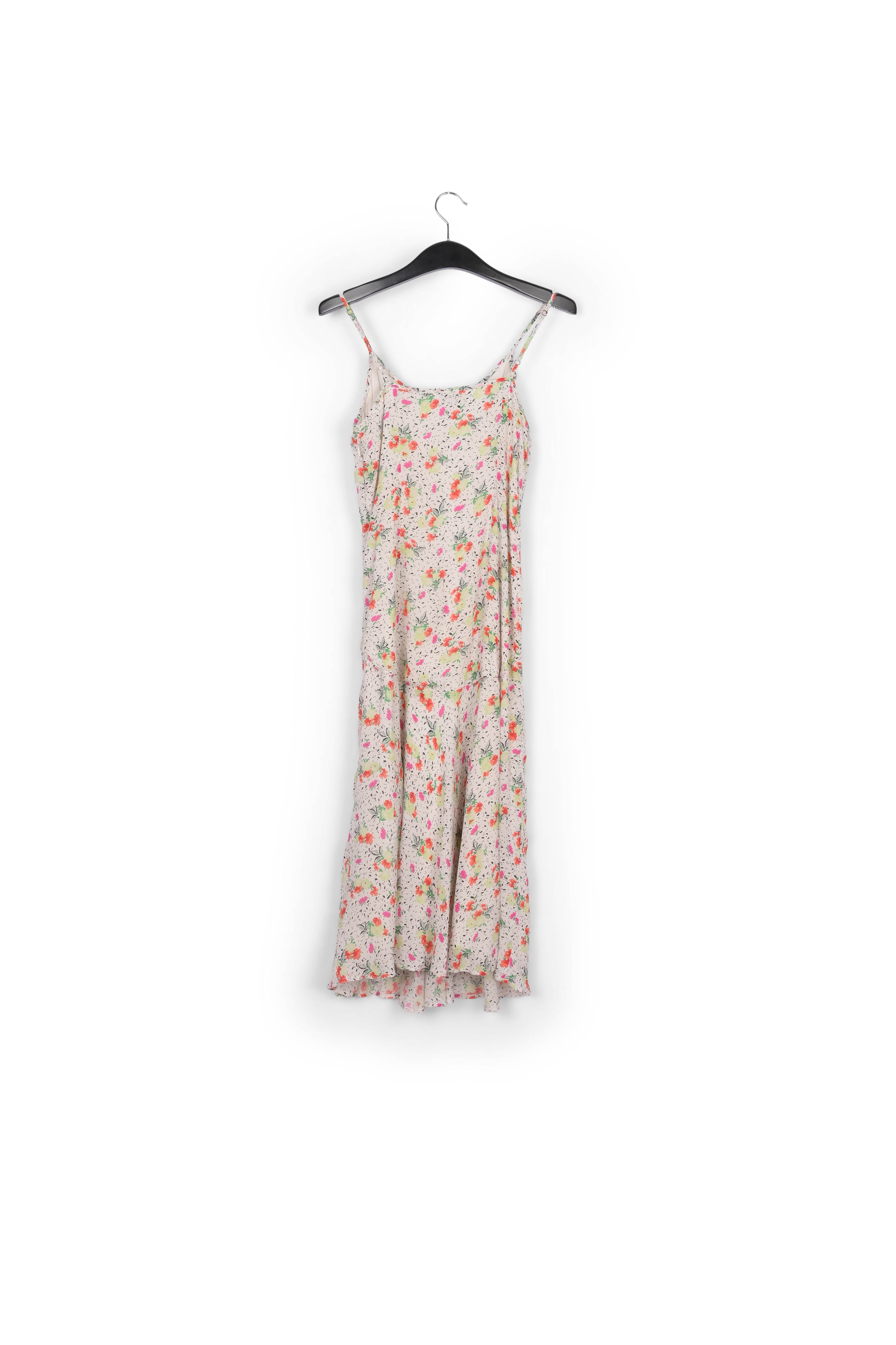 Off-white floral-print v-neck midi dress RE—SSENTIEL | Essentiel second hand