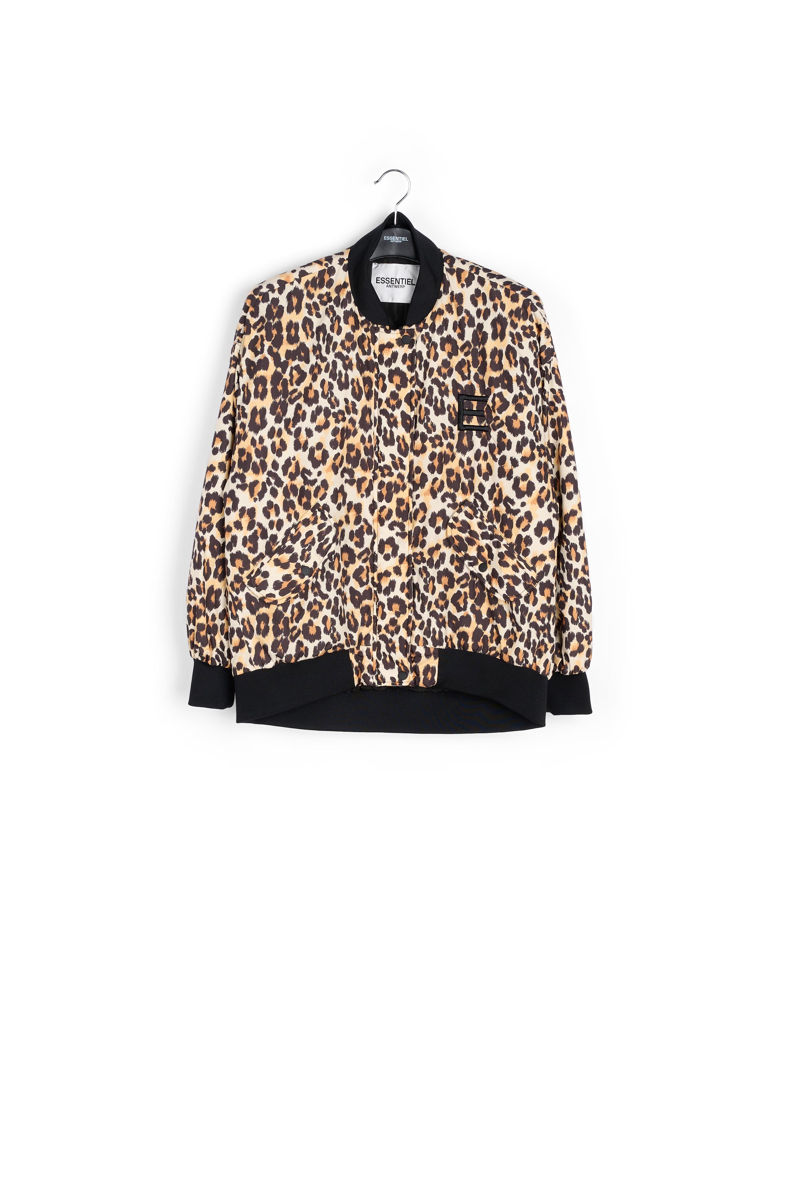 Leopard-print oversized bomber jacket RE—SSENTIEL | Essentiel second hand
