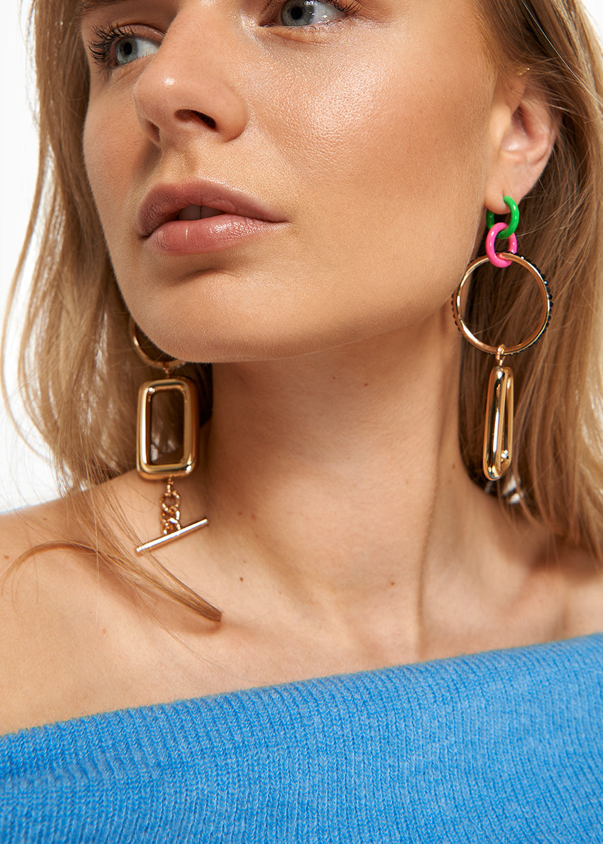 Blue off-the-shoulder knit sweater RE—SSENTIEL | Essentiel second hand