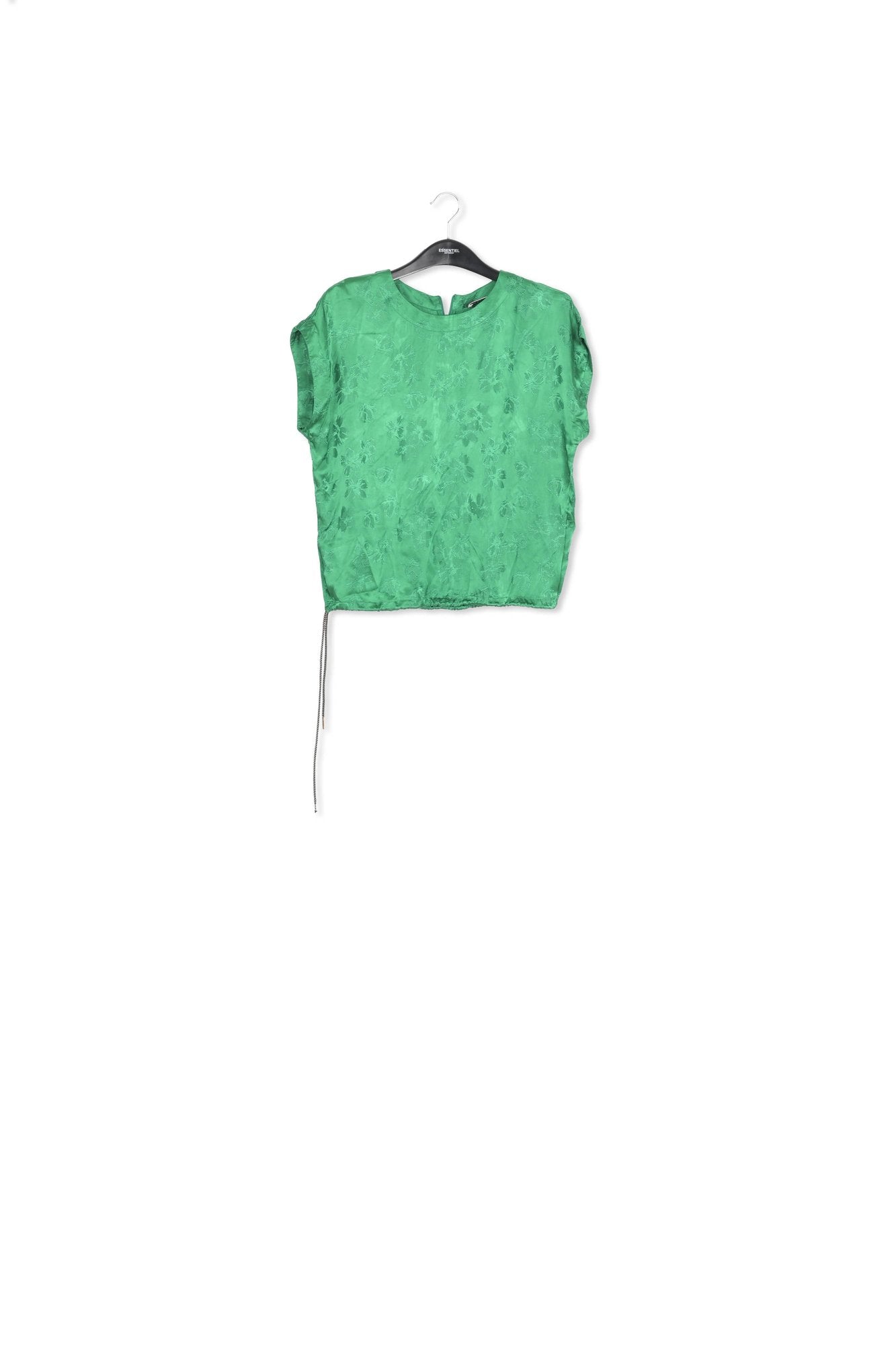 Green floral-print jacquard top RE—SSENTIEL | Essentiel second hand