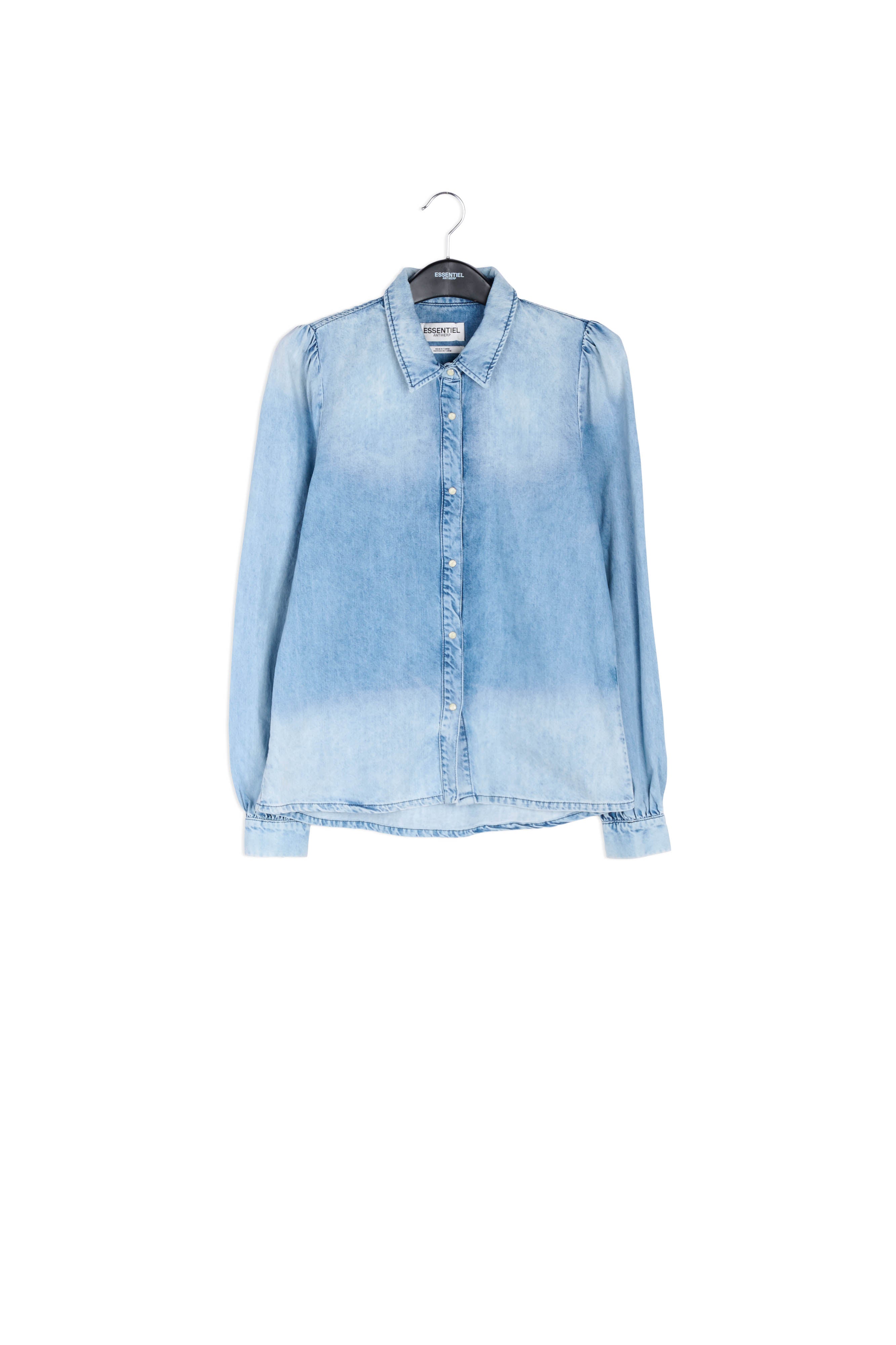 Denim blue faded cotton shirt RE—SSENTIEL | Essentiel second hand