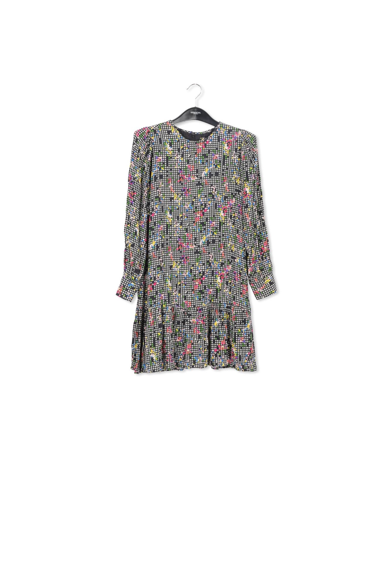 Mini-robe noire et blanche à volants RE—SSENTIEL | Essentiel second hand