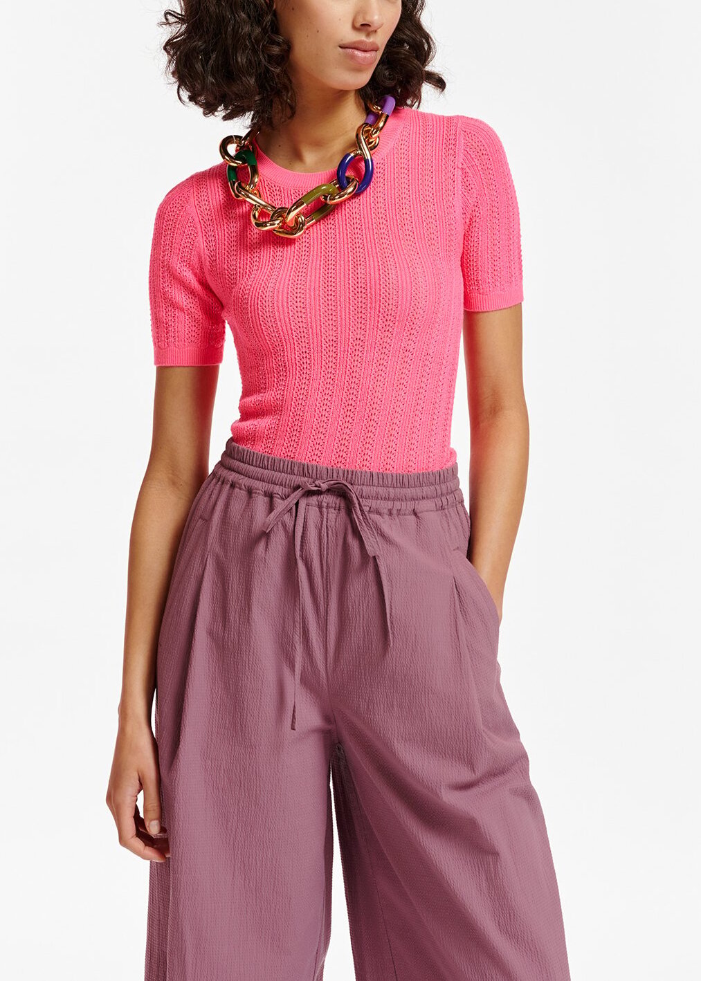 Top en pointelle rose RE—SSENTIEL | Essentiel second hand