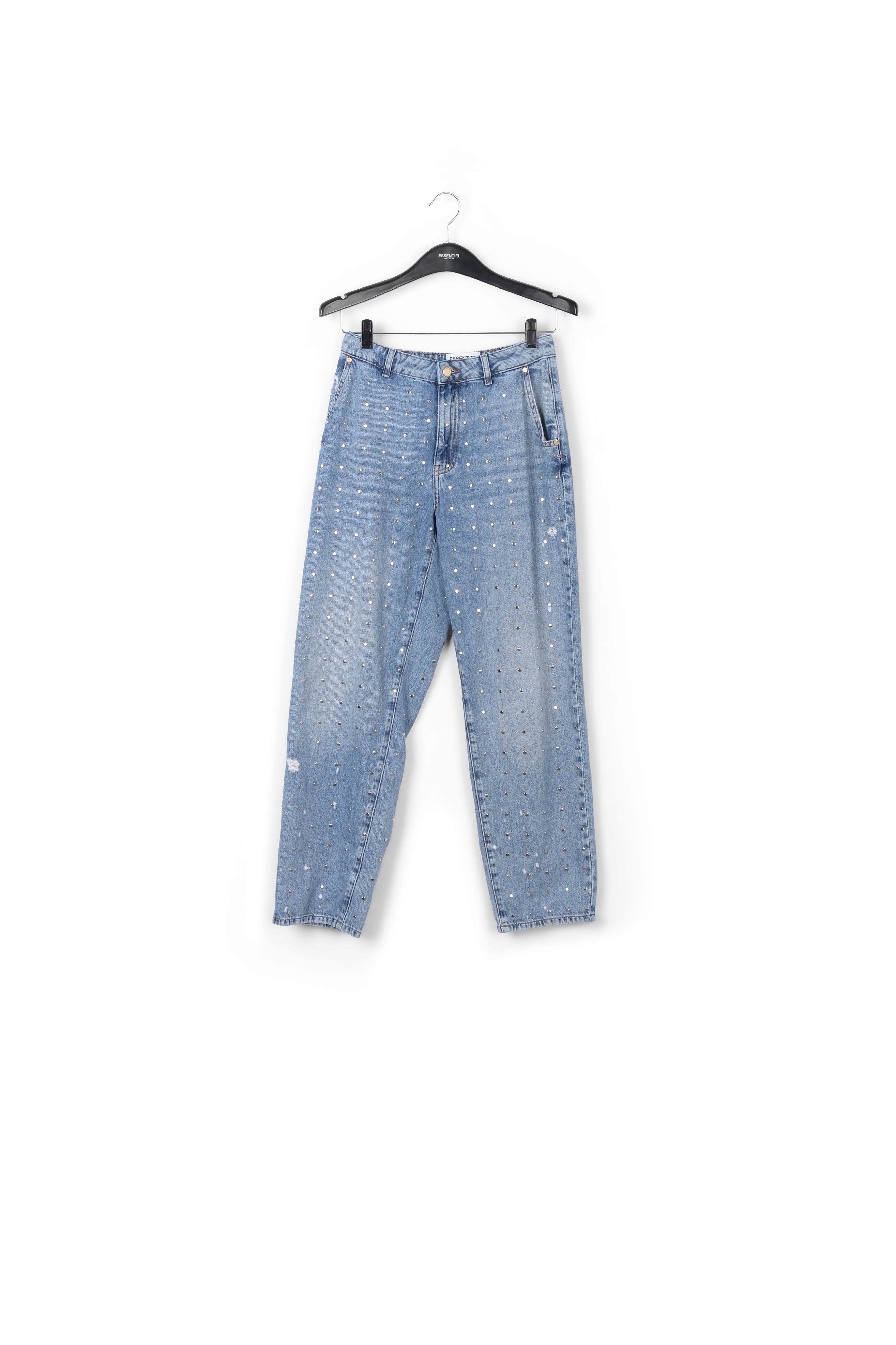 Blue stud-embellished boyfriend jeans RE—SSENTIEL | Essentiel second hand