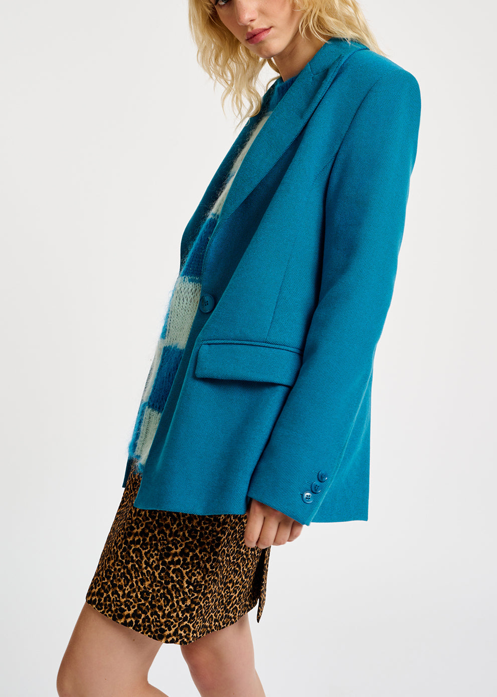 Blue single-breasted blazer RE—SSENTIEL | Essentiel second hand