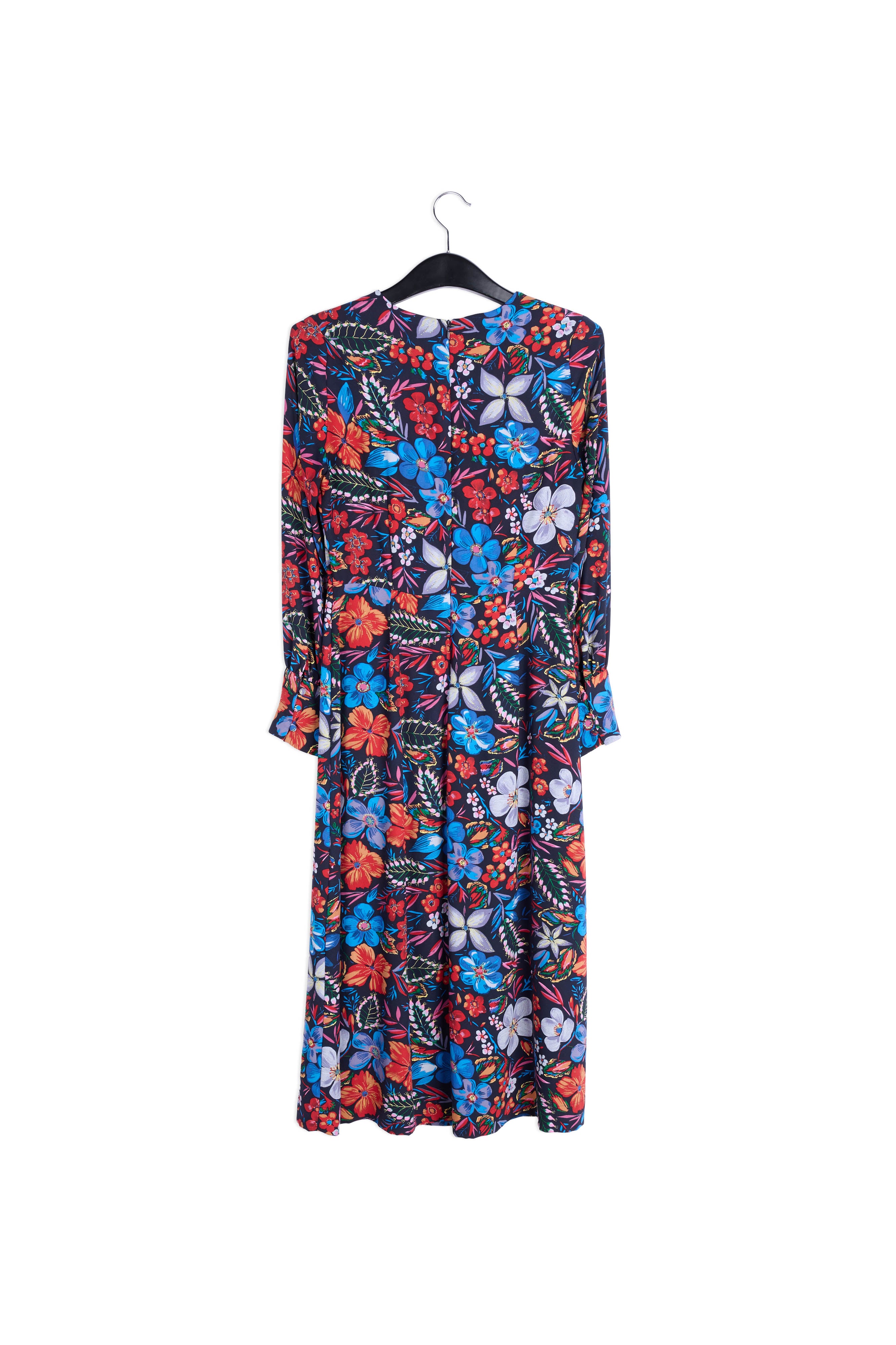 Dark blue floral midi dress RE—SSENTIEL | Essentiel second hand