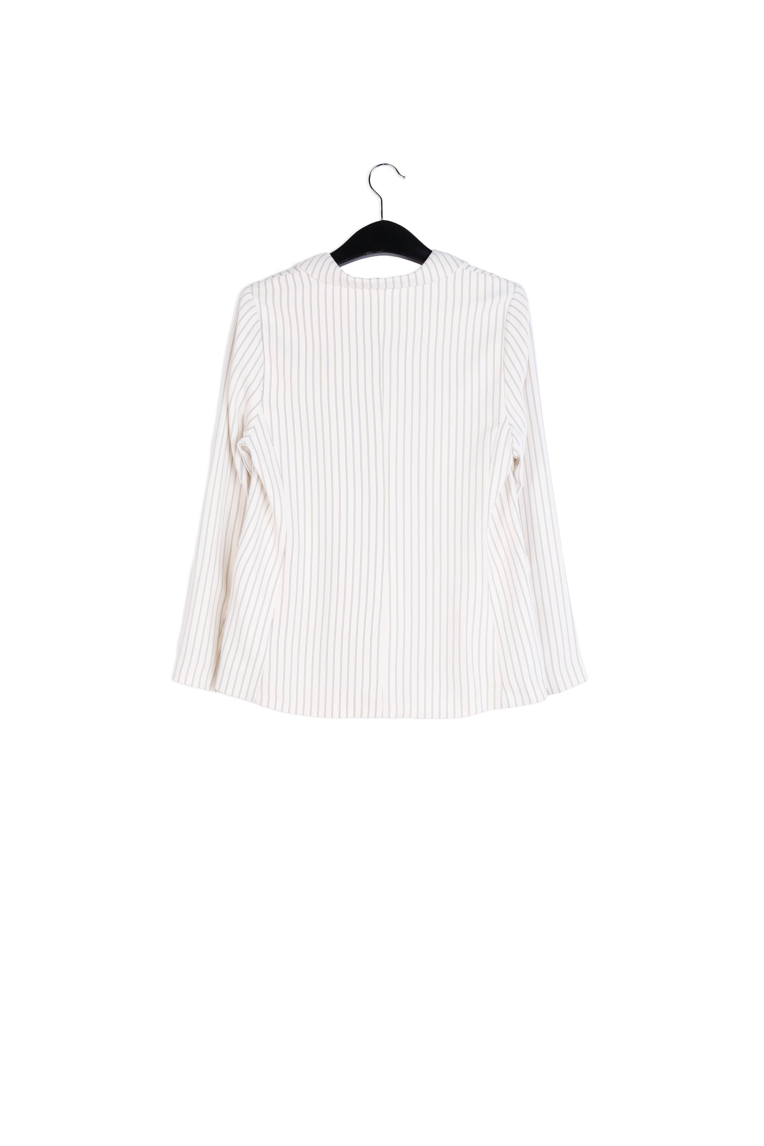 Off-white cardigan with dark blue pinstripes RE—SSENTIEL | Essentiel second hand