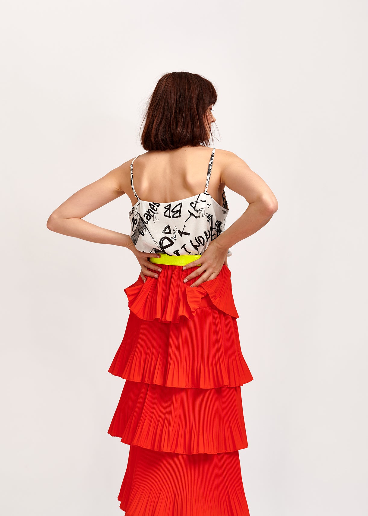 Off-white and black graffiti-print camisole RE—SSENTIEL | Essentiel second hand