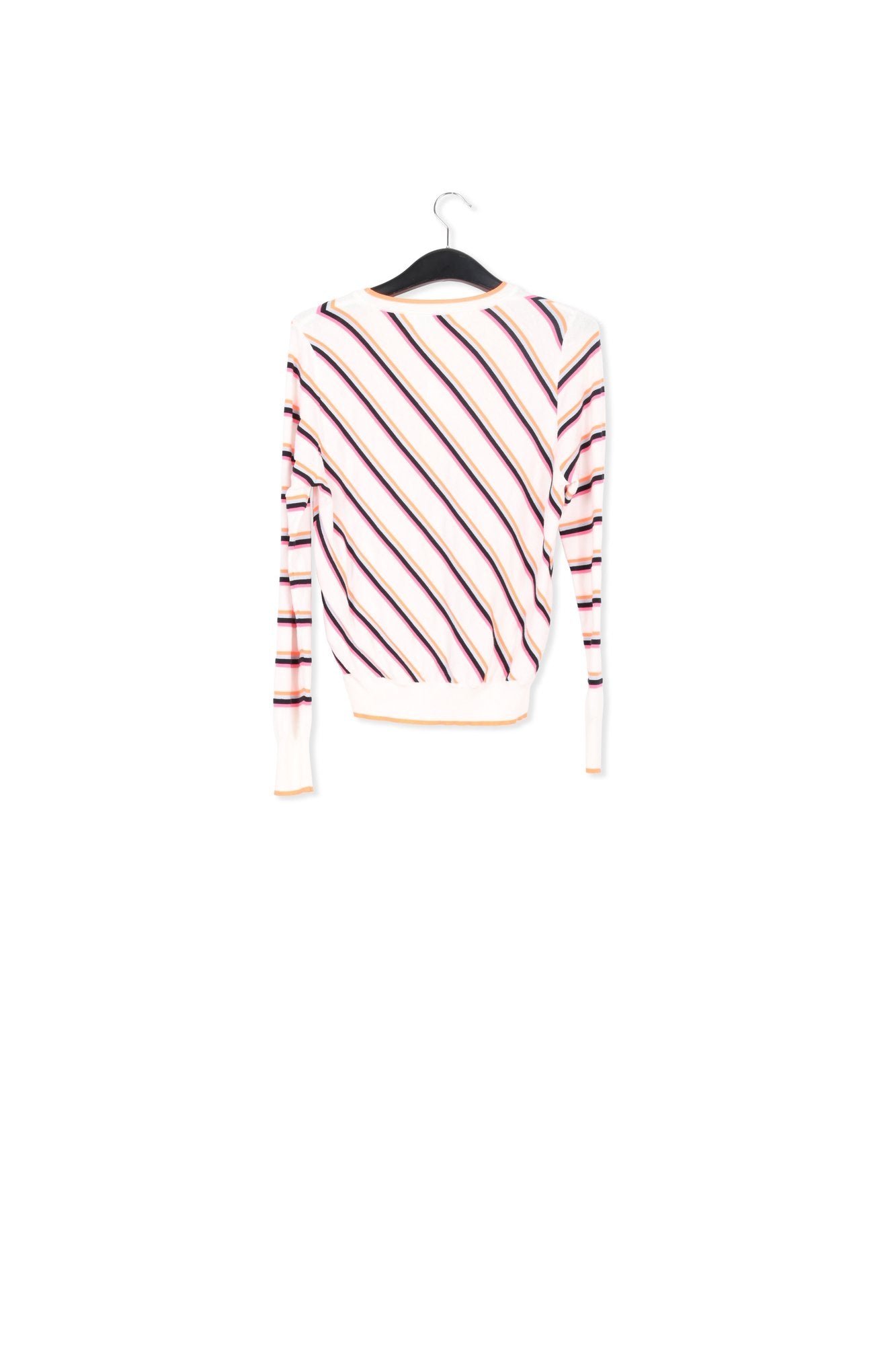 Pull blanc cassé aux rayures fluo RE—SSENTIEL | Essentiel second hand