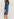 Dark blue perforated denim puffed sleeves mini dress Faume - seconde main