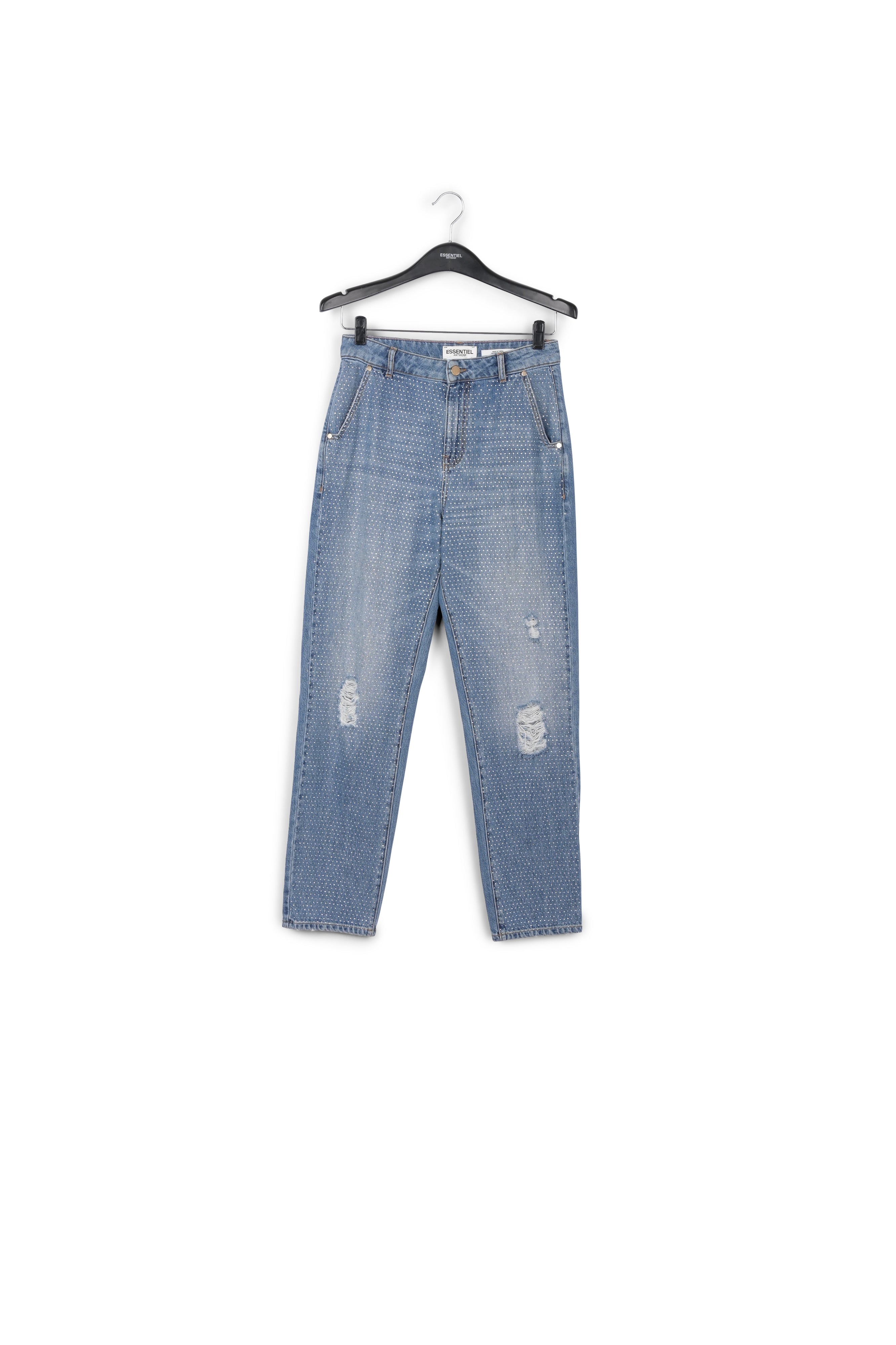 Afgewassen jeans met stras RE—SSENTIEL | Essentiel second hand