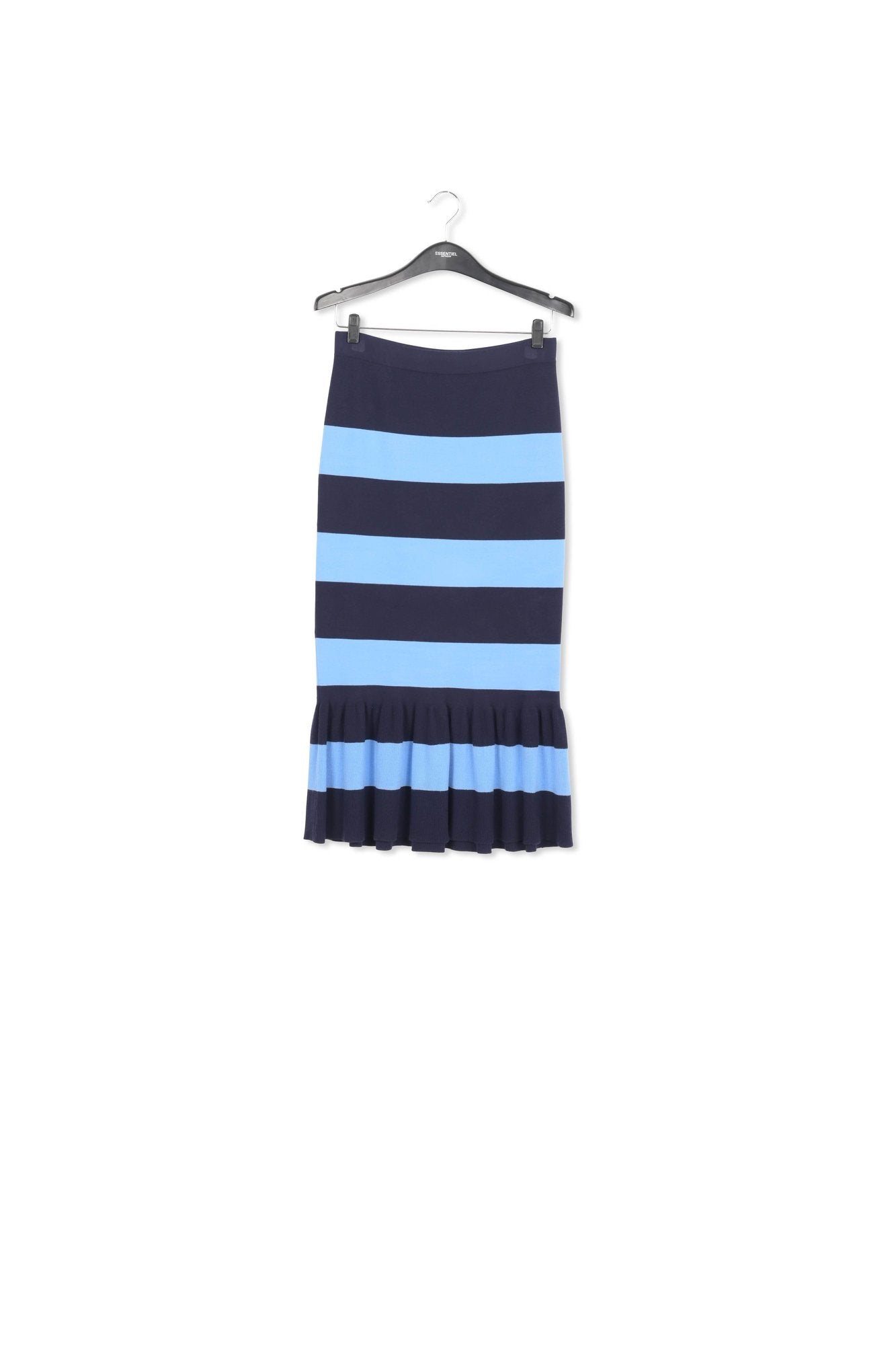 Blue and navy blue striped knit skirt RE—SSENTIEL | Essentiel second hand